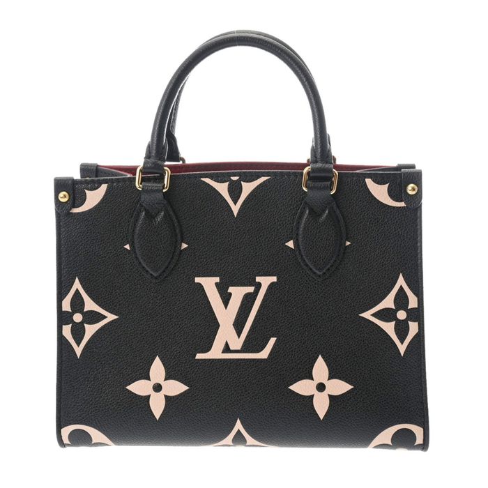 Louis Vuitton On The Go PM Monogram Empreinte Leather Handbag M45659 Black/Beige  - Ideal Luxury