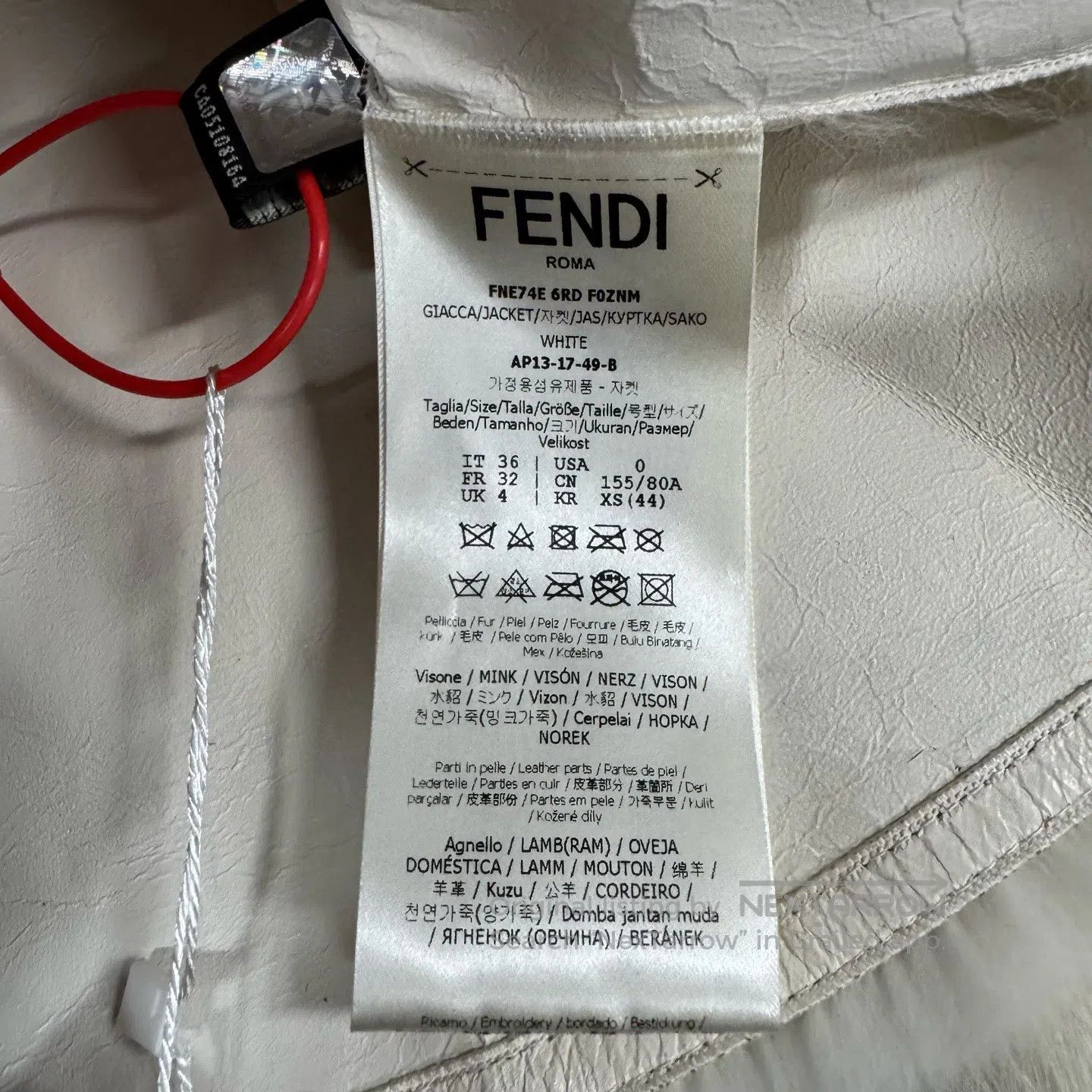 Fendi FENDI Short fur coat with white plush floral buttons| Size S / US 4 / IT 40 - 6 Thumbnail