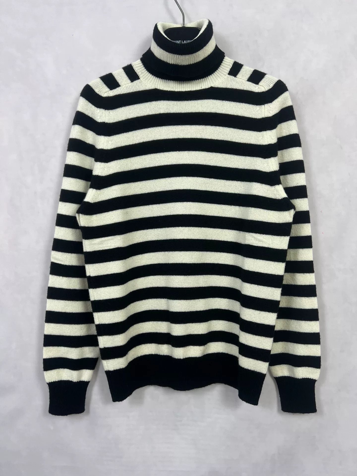 Saint Laurent Paris Saint Laurent Black and White Striped Sweater Size US S / EU 44-46 / 1 - 1 Thumbnail