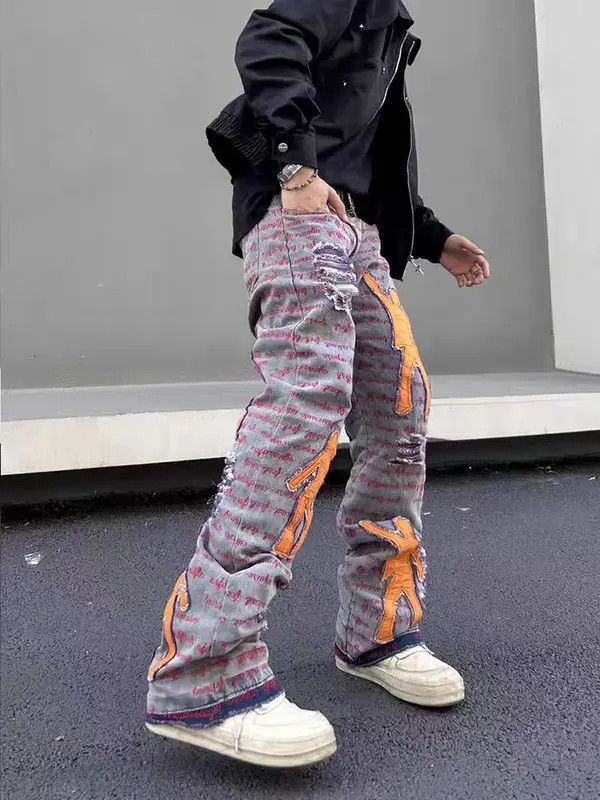 Japanese Brand VIBE Street style patch heavily embroidered ripped jeans Size US 30 / EU 46 - 4 Thumbnail