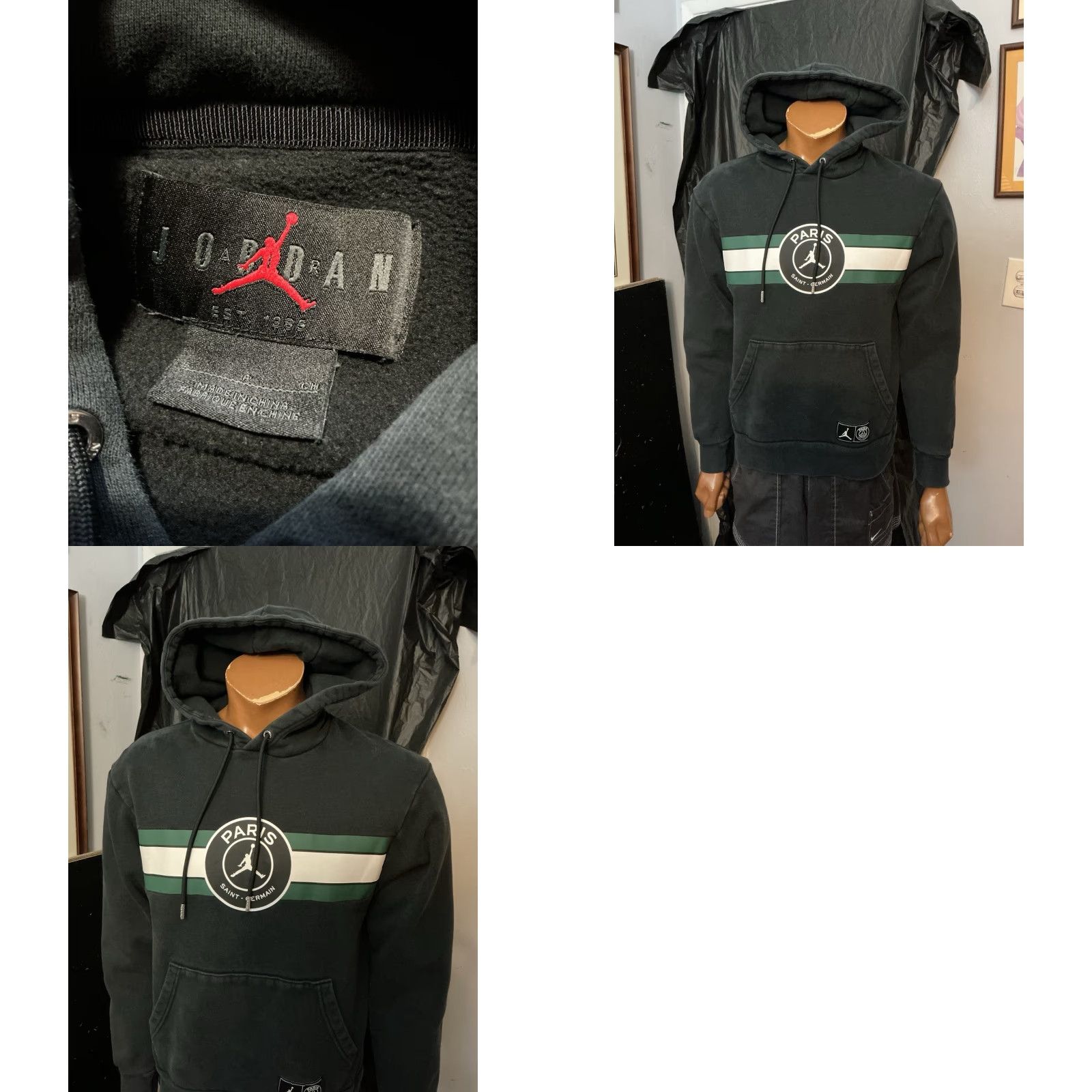 Jordan Brand Air Jordan PSG Paris Saint Germain FC Football Club Soccer Black Fleece Pullover Hoodie SM Men S Pullover Hoodie Black Soccer Brand Jordan PSG Size US S / EU 44-46 / 1 - 8 Thumbnail