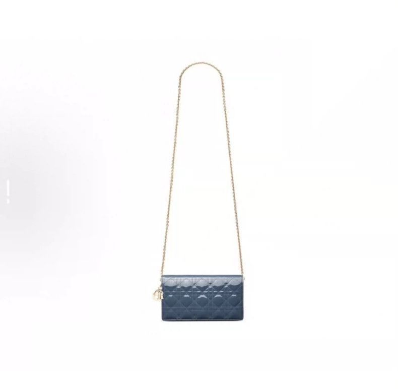 Dior DIOR Blue Chain Patent Leather Clutch Bag-2506 Size ONE SIZE - 6 Thumbnail