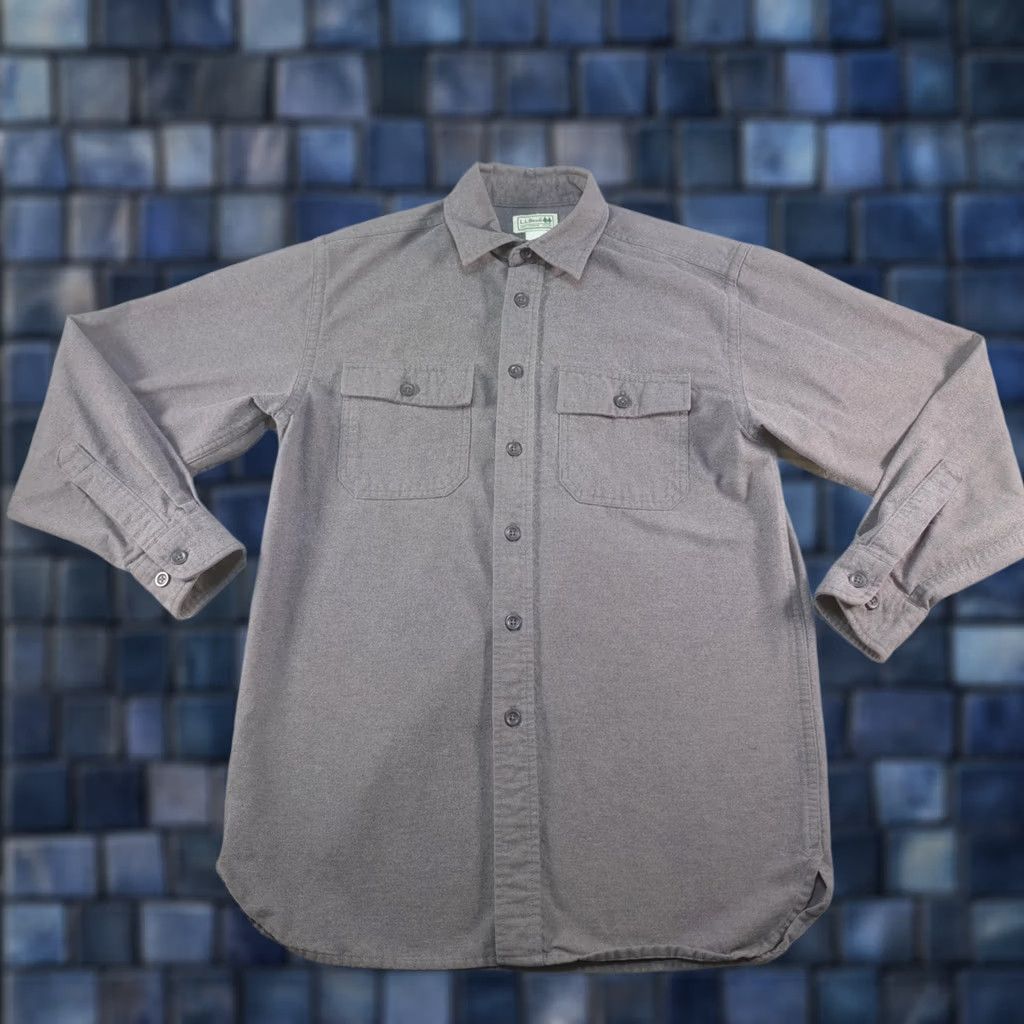 Vintage LL Bean Shirt Mens Small Gray Flannel Thick Outdoors Fishing Safari Button Up Size US S / EU 44-46 / 1 - 1 Thumbnail