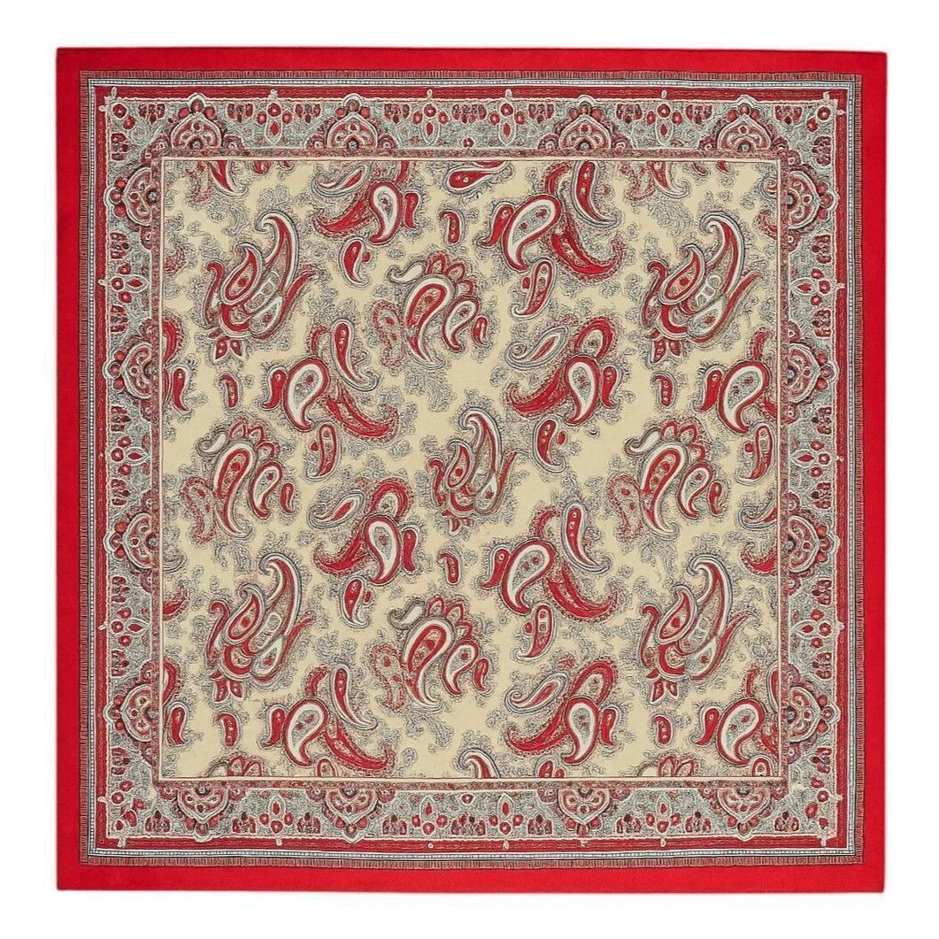 Other Red & Cream Paisley Square Scarf 100% Polyester 34"x34" Silk Size ONE SIZE - 1 Thumbnail