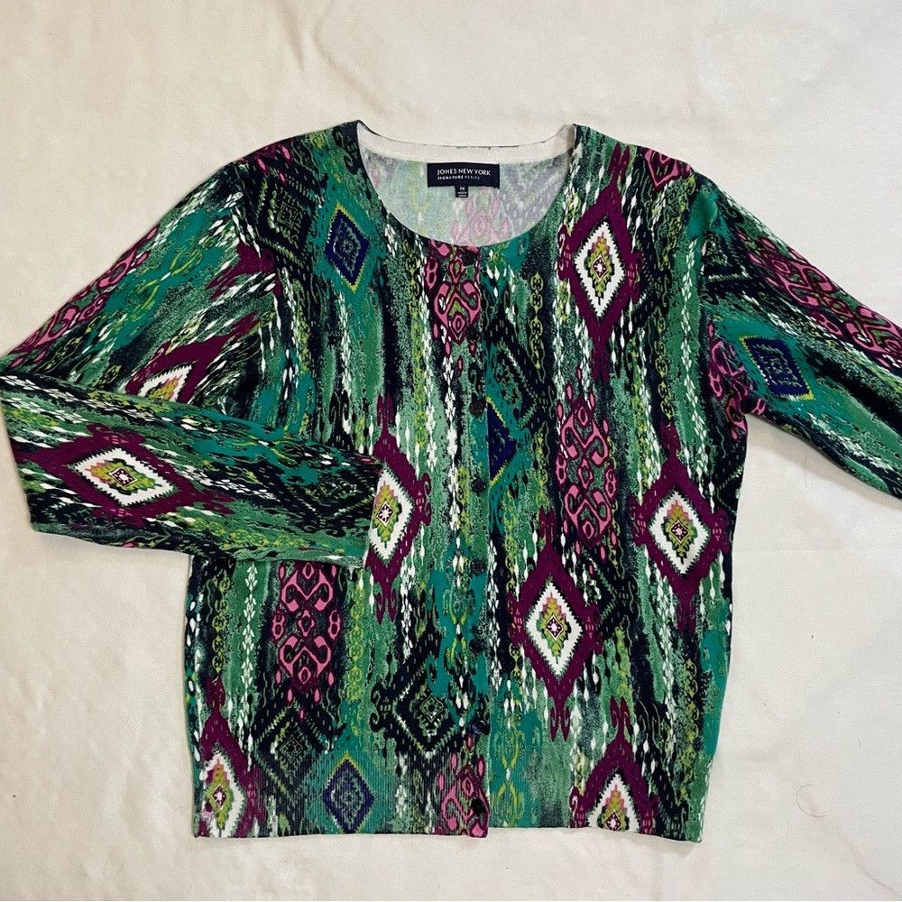 Jones New York Jones New York Signature Cotton Cardigan Size PM Size M / US 6-8 / IT 42-44 - 6 Thumbnail