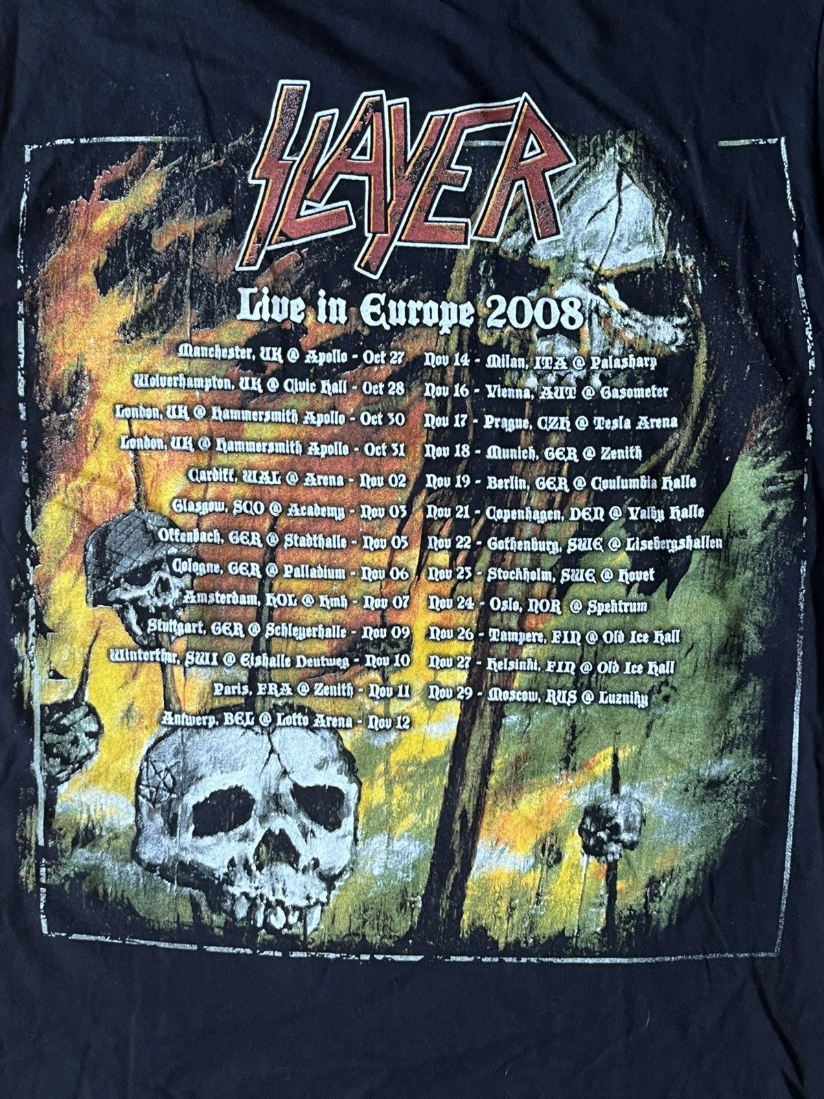 Band Tees Slayer band tshirt live in Europe Tour 2008 Size US S / EU 44-46 / 1 - 7 Thumbnail