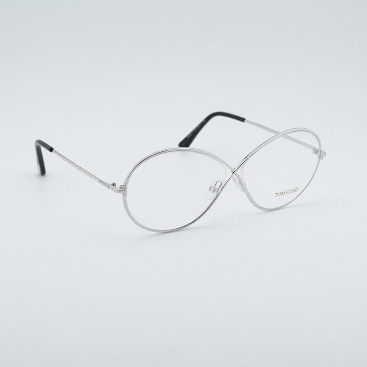 Tom Ford Tom Ford FT5517 018 Eyeglasses Shiny Rhodium 58mm Oval Frame Size ONE SIZE - 4 Thumbnail