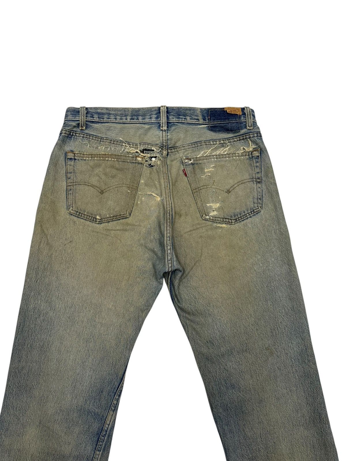 Kapital THRASHED LEVIS 501⛓️‍💥 CHAIN PUNK MUD WASH DISTRESS DENIM JEANS Size US 34 / EU 50 - 9 Thumbnail
