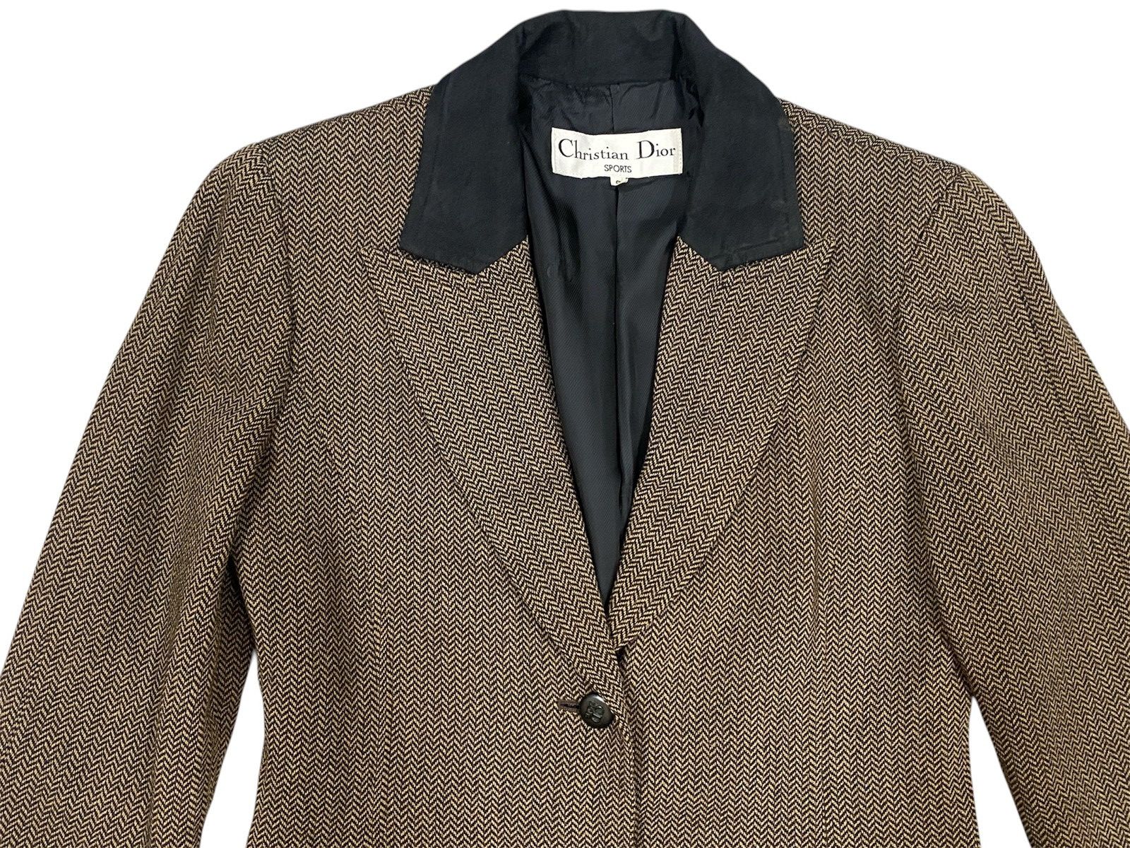 Christian Dior Monsieur VTG Christian Dior Sports Herringbone Wool Blazer Jacket Size M / US 6-8 / IT 42-44 - 3 Thumbnail