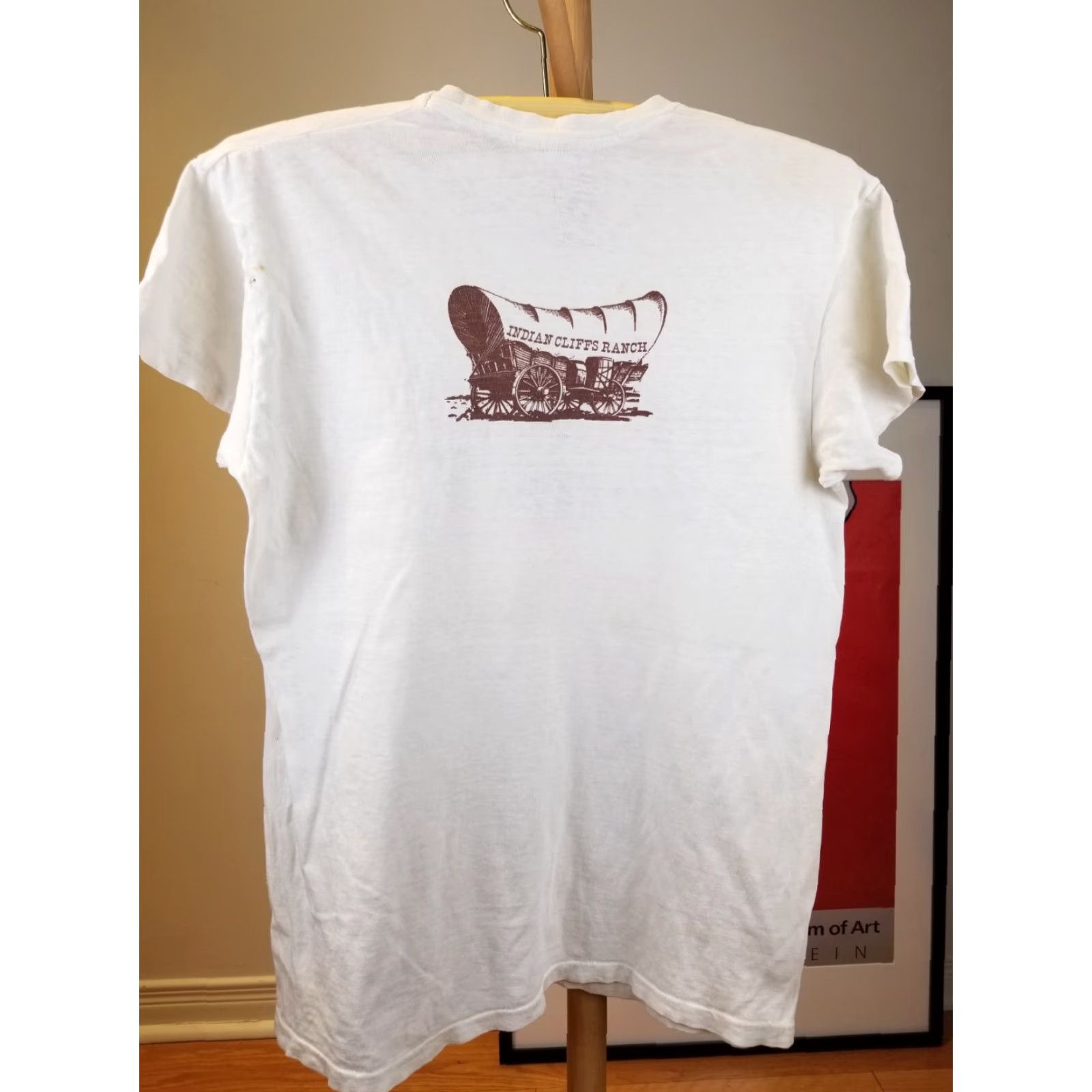 Hanes VINTAGE CATTLEMAN'S STEAKE HOUSE HORSE SHIRT HANES FADED T-SHIRT SZ LARGE T-SHIRT Mens White 70's Cowboy Western Shirt Size US L / EU 52-54 / 3 - 7 Thumbnail