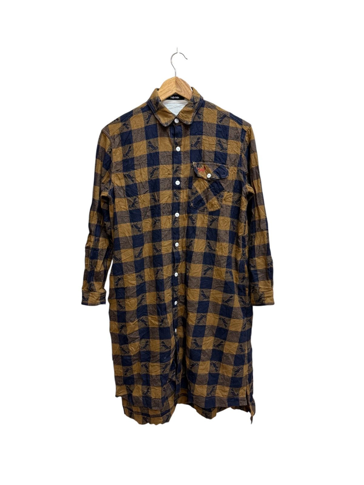 Issey Miyake Ne-Net Chekered Flanel Long Shirt Button Up Size M / US 6-8 / IT 42-44 - 1 Thumbnail