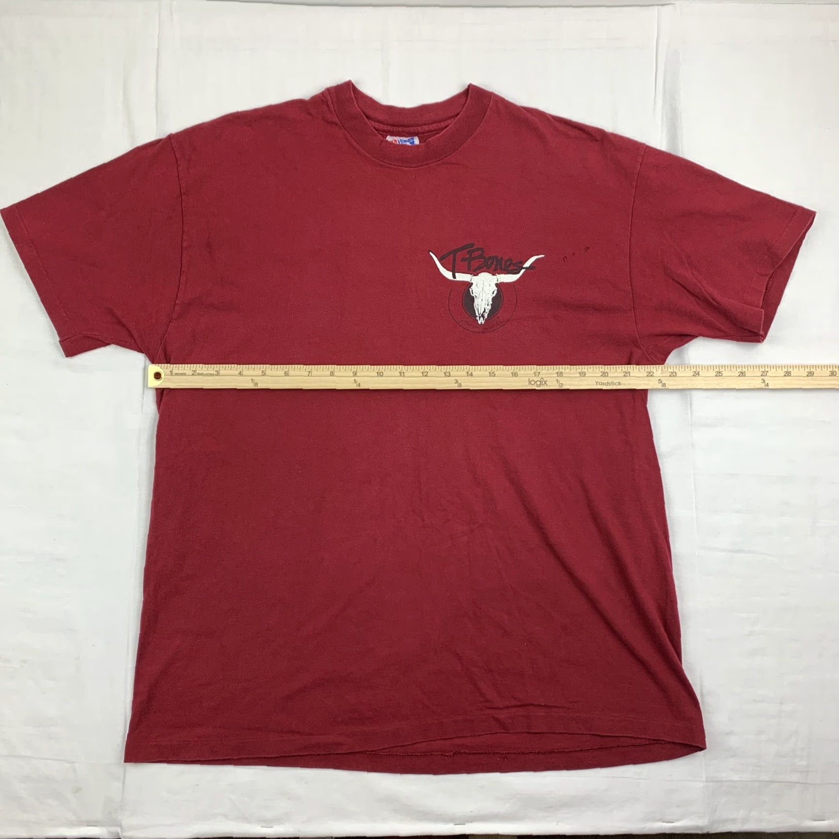 Hanes VINTAGE Tbones T Shirt Adult XL Maroon Greenwood SC Outback American Made in USA Size US XL / EU 56 / 4 - 4 Thumbnail