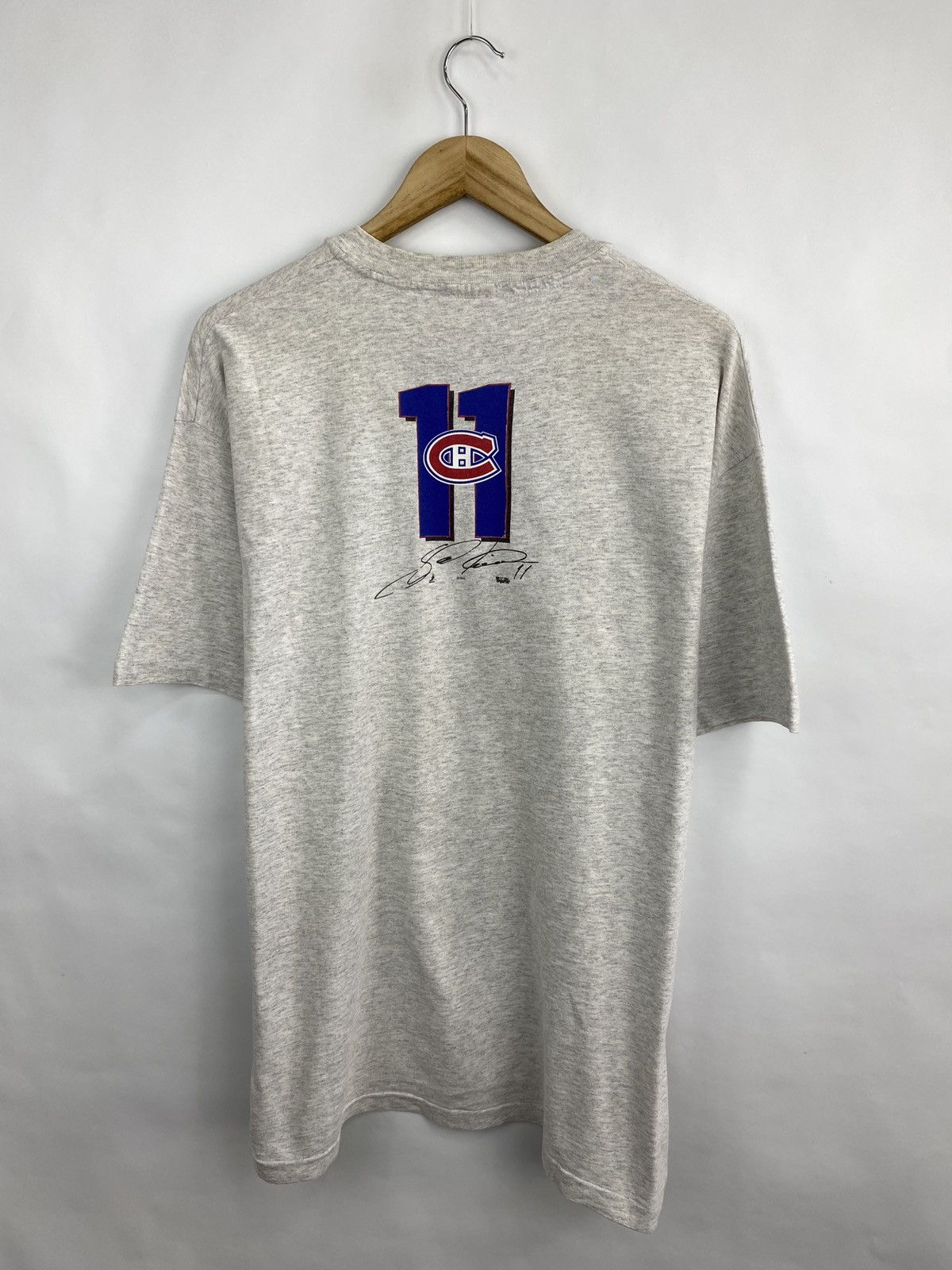 NHL 🇨🇦 Vintage 90s Saku Koivu Montreal Canadiens NHL T-Shirt Rare Size US XL / EU 56 / 4 - 10 Thumbnail