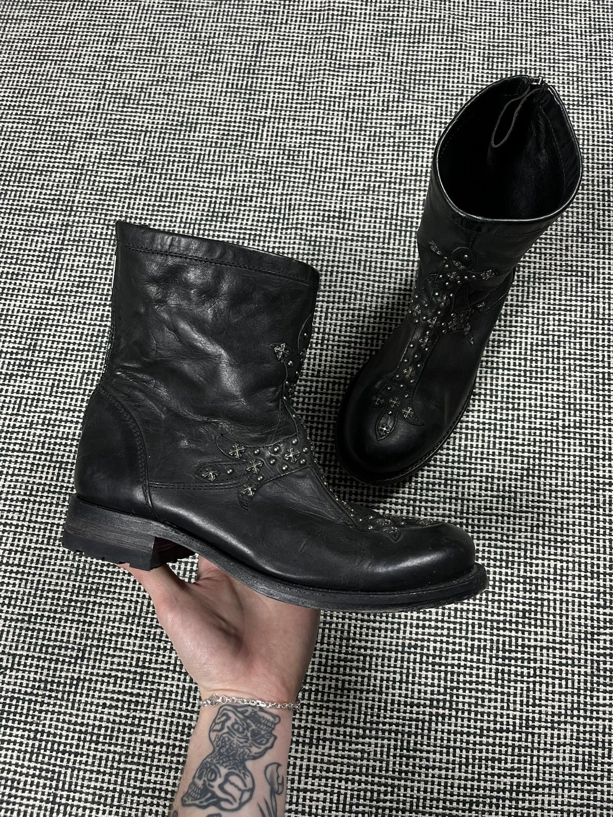 Sendra Fleur De Lis cross studded sendra cowboy boots 38 eu y2k Size US 8 / IT 38 - 4 Thumbnail