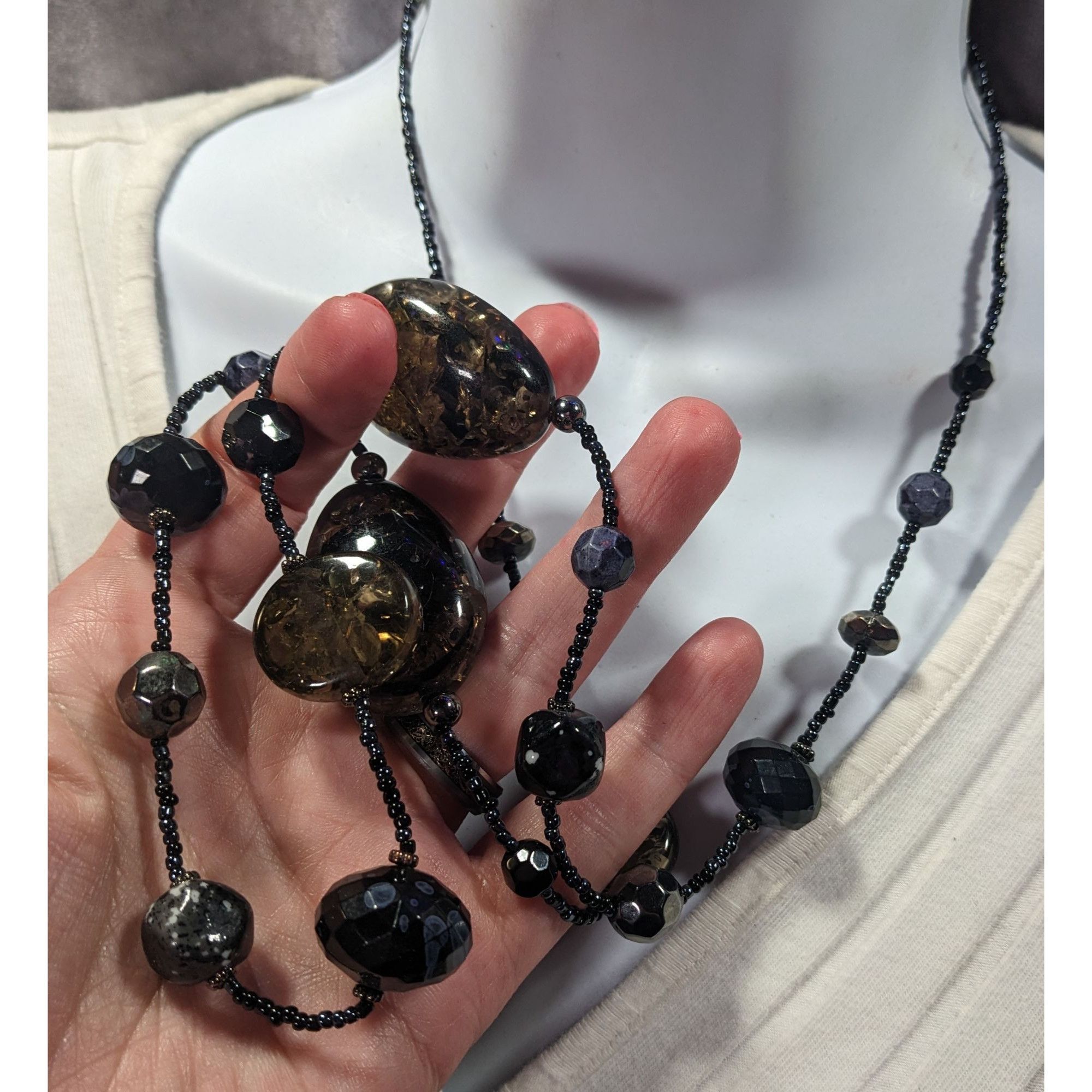 Other Abstract Glass Beaded Crackle Accent Station Necklace Size ONE SIZE - 2 Thumbnail