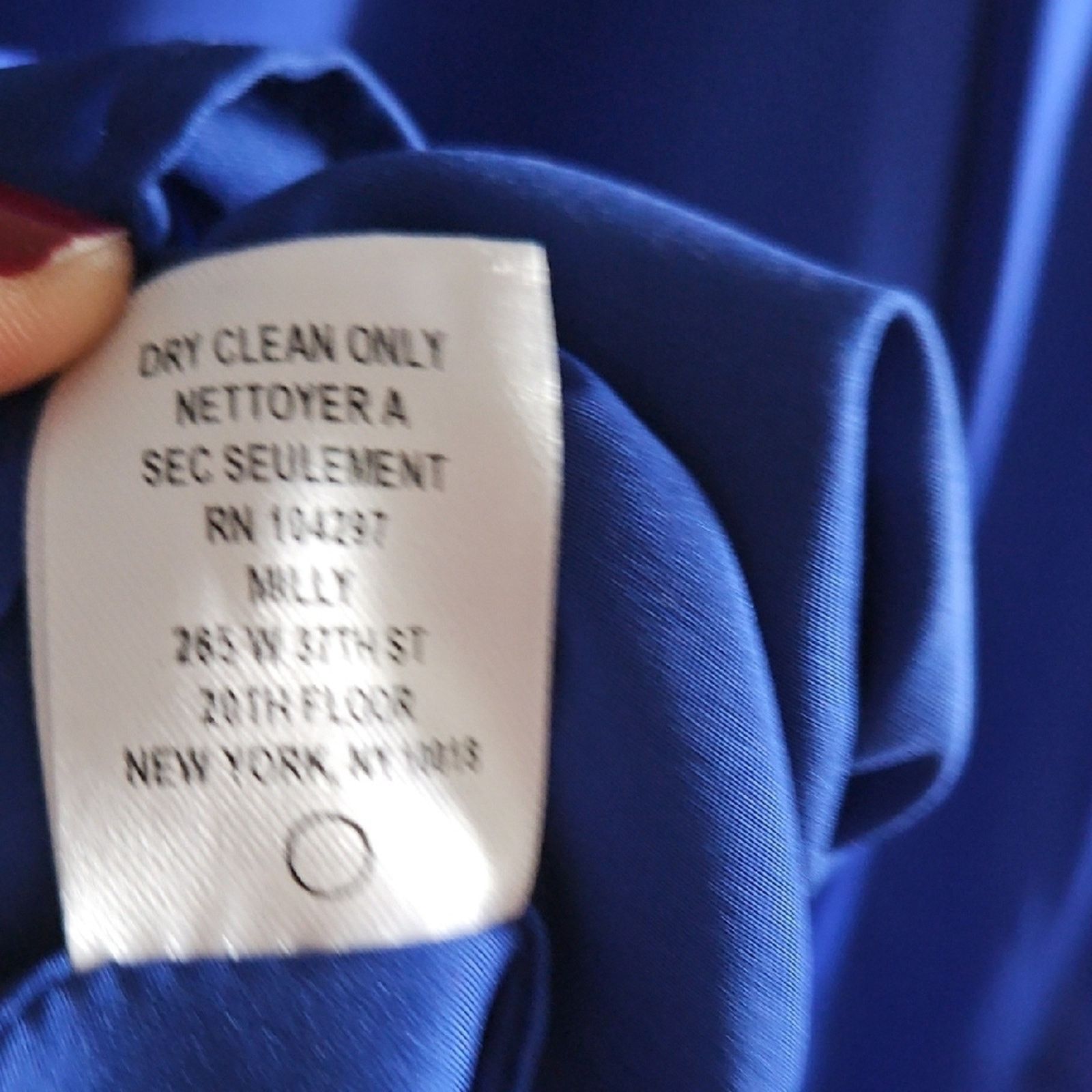 MILLY Elegant Blue Milly Size 4 Silk Dress with Flowy Sleeves Size S / US 4 / IT 40 - 9 Thumbnail