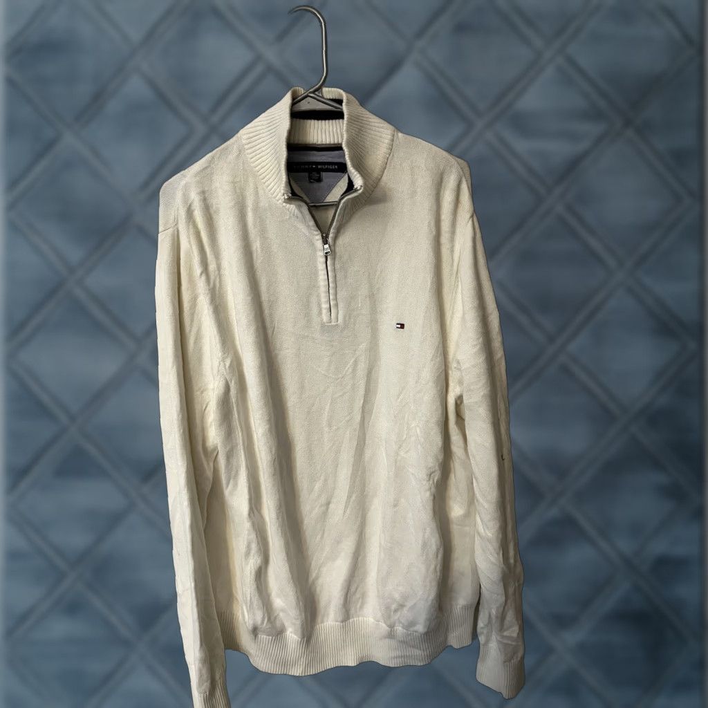 Tommy Hilfiger Tommy Hilfiger Sweater 1/4 Zip XXL White Mens Size US XXL / EU 58 / 5 - 1 Thumbnail