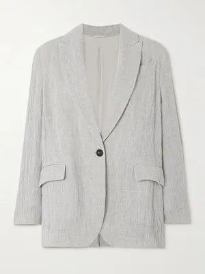 Brunello Cucinelli o1y0725 Blazer in Gray Size XS / US 0-2 / IT 36-38 - 1 Thumbnail