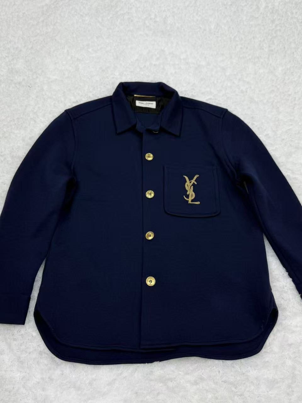 Saint Laurent Paris Saint Laurent Monogram Button Up Shirt Size 38 Size S / US 4 / IT 40 - 1 Thumbnail