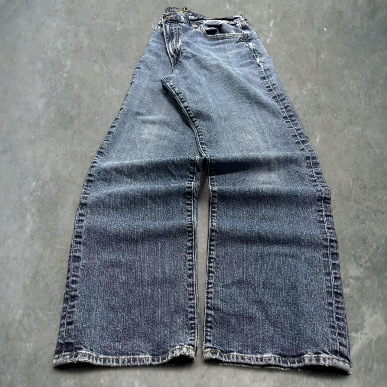 Lucky Brand Crazy Vintage Y2K 2000s Baggy Lucky Brand Dark Wash Denim Jeans! Size US 36 / EU 52 - 3 Thumbnail