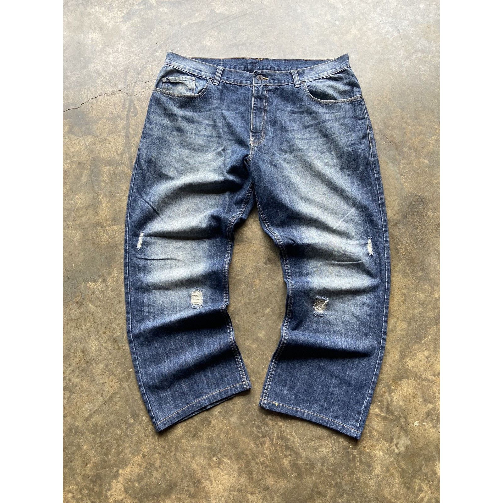Japanese Brand × Rocawear × Vintage Crazy Vintage Faded Baggy Y2K Southpole Style Wide Leg Jeans Size US 42 / EU 58 - 3 Thumbnail