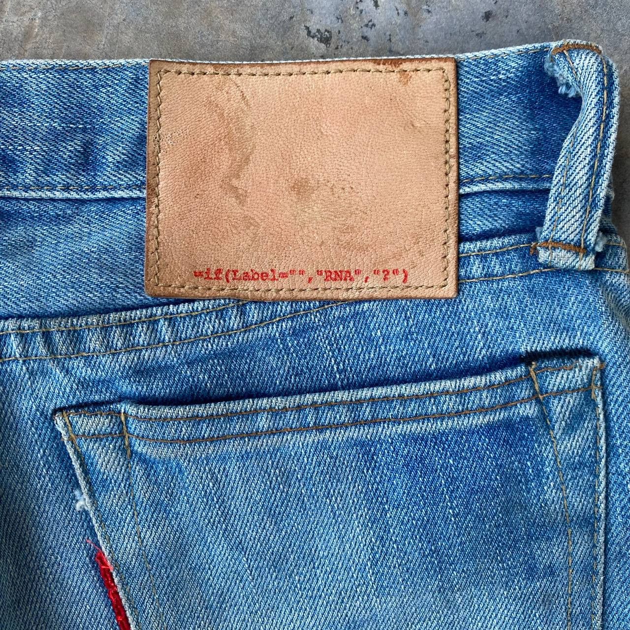 Blue Blue Japan VINTAGE RNA JAPAN SLANG SELVEDGED BLUEWASH W27X32 Size US 27 - 5 Thumbnail