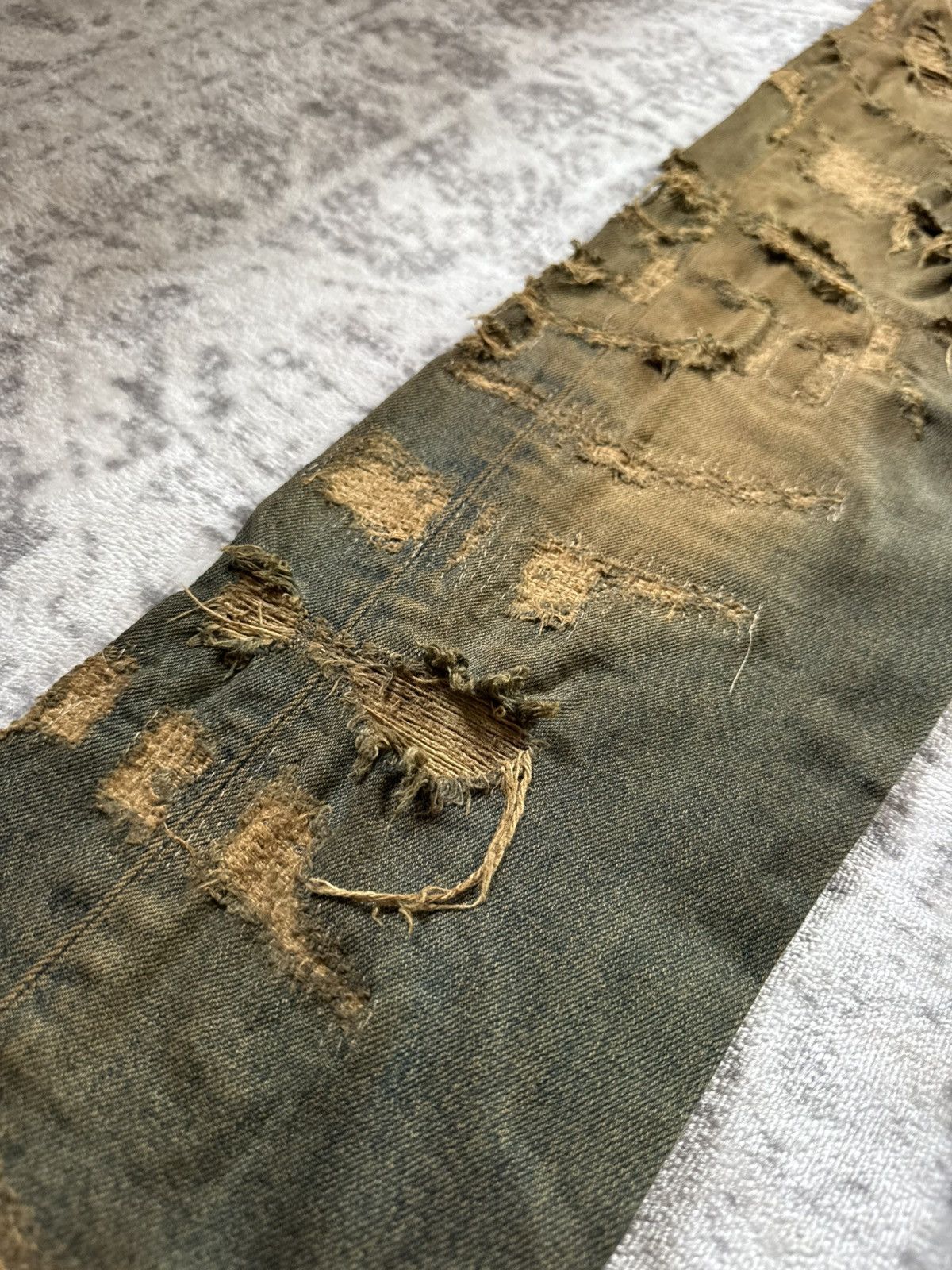 Diesel Black Gold F/W 2015 Diesel Black Gold Distressed Mud Wash Stacked Jeans Size US 34 / EU 50 - 12 Thumbnail