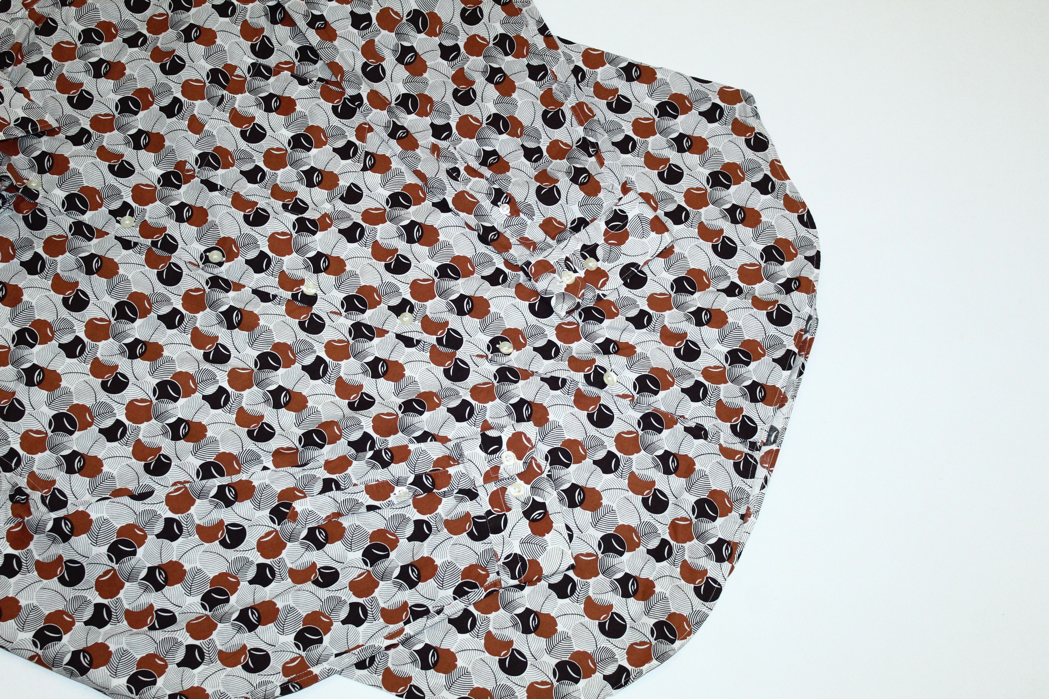 Mulberry Mulberry(x2 shirt) Poplin Cotton Abstract Print Casual Shirt Size US XL / EU 56 / 4 - 13 Thumbnail