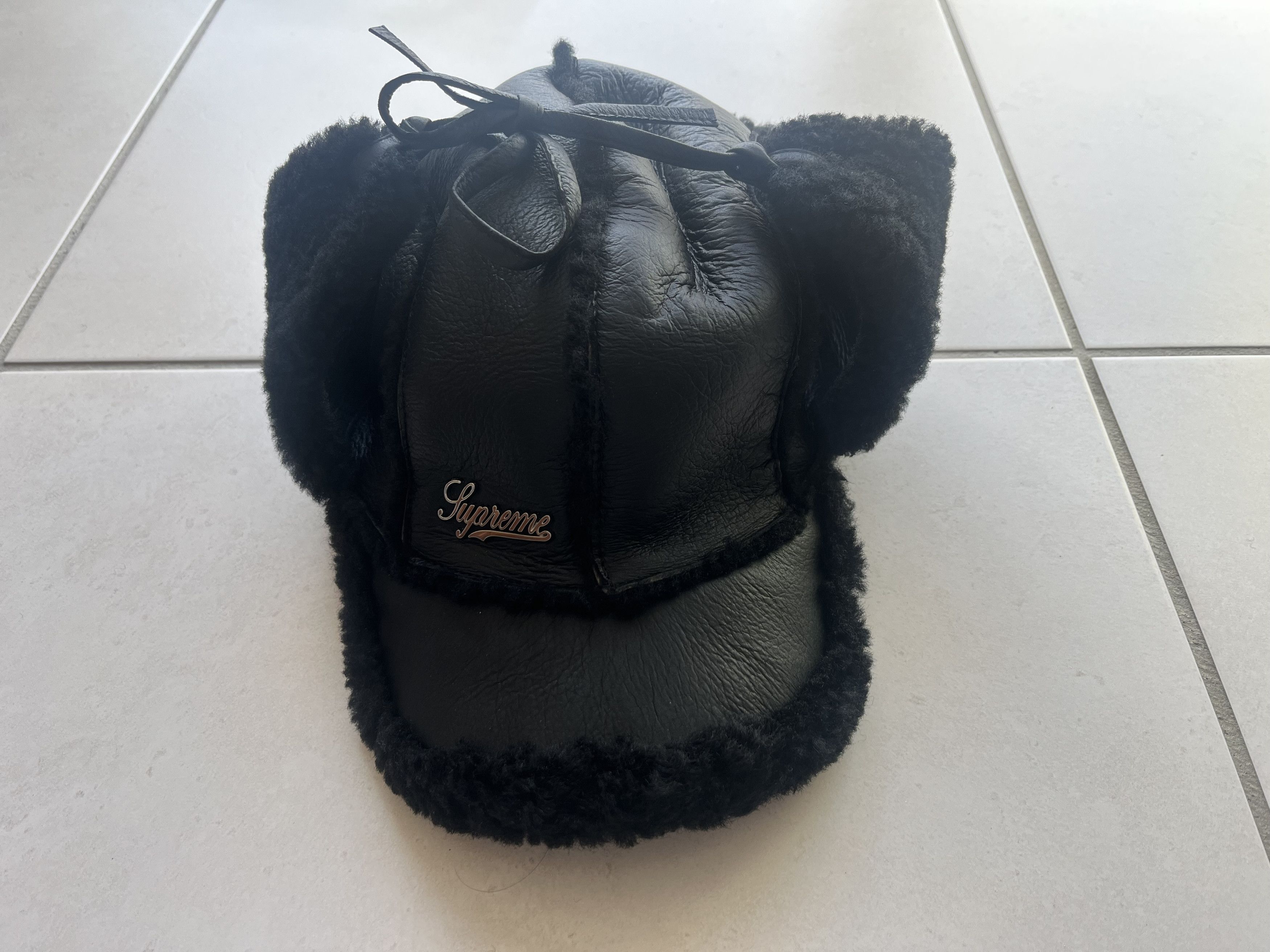 Supreme Supreme Shearling Lined Earflap Cap Hat Black FW25 Size M/L Size ONE SIZE - 2 Thumbnail