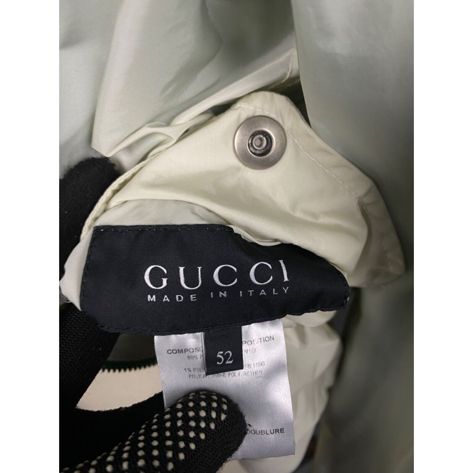 Gucci Gucci Men's Green Beige Reversible Nylon Bomber Jacket Size Size US L / EU 52-54 / 3 - 18 Thumbnail