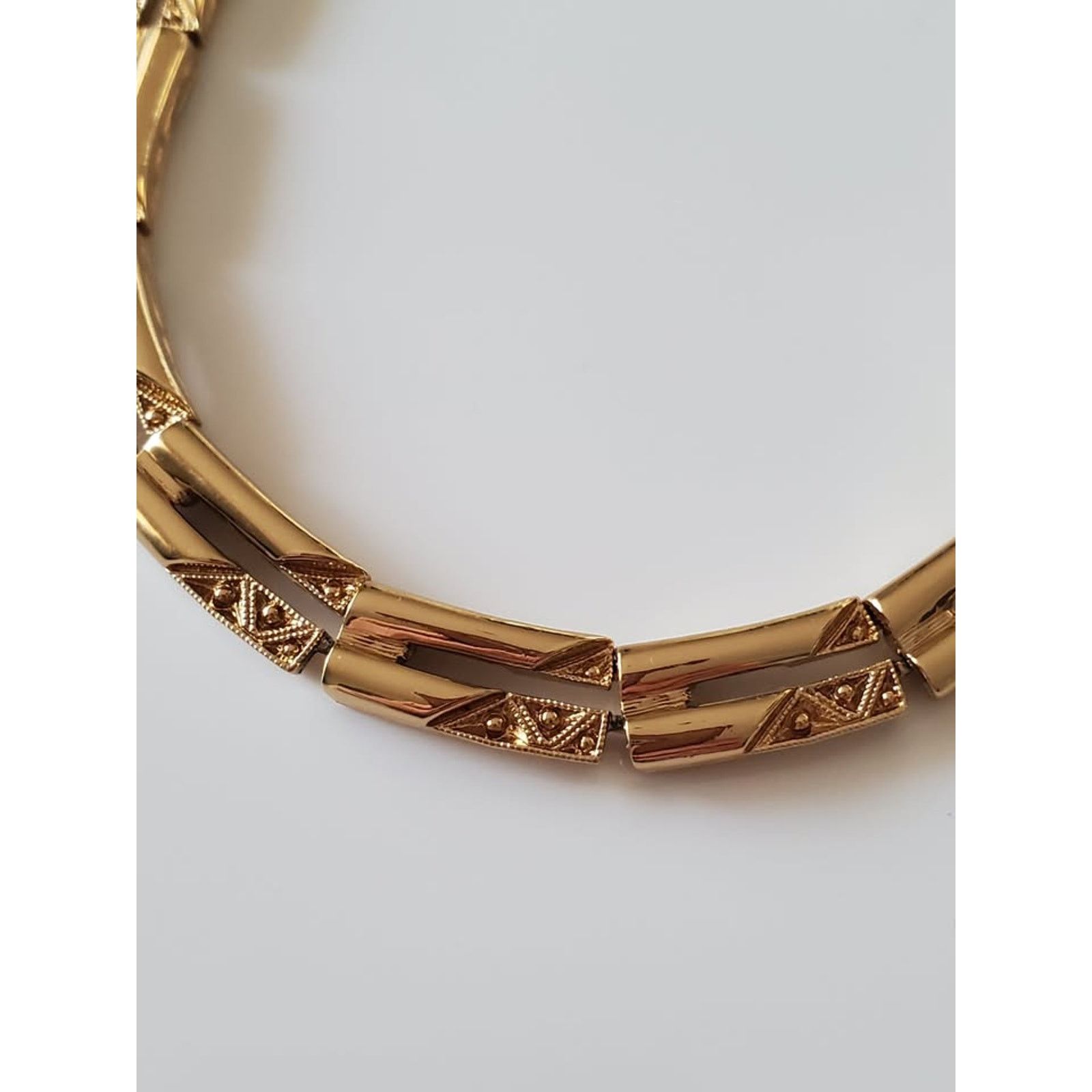 Monet Vintage Monet Gold Tone Long Rectangle Link Choker Necklace Size ONE SIZE - 2 Thumbnail
