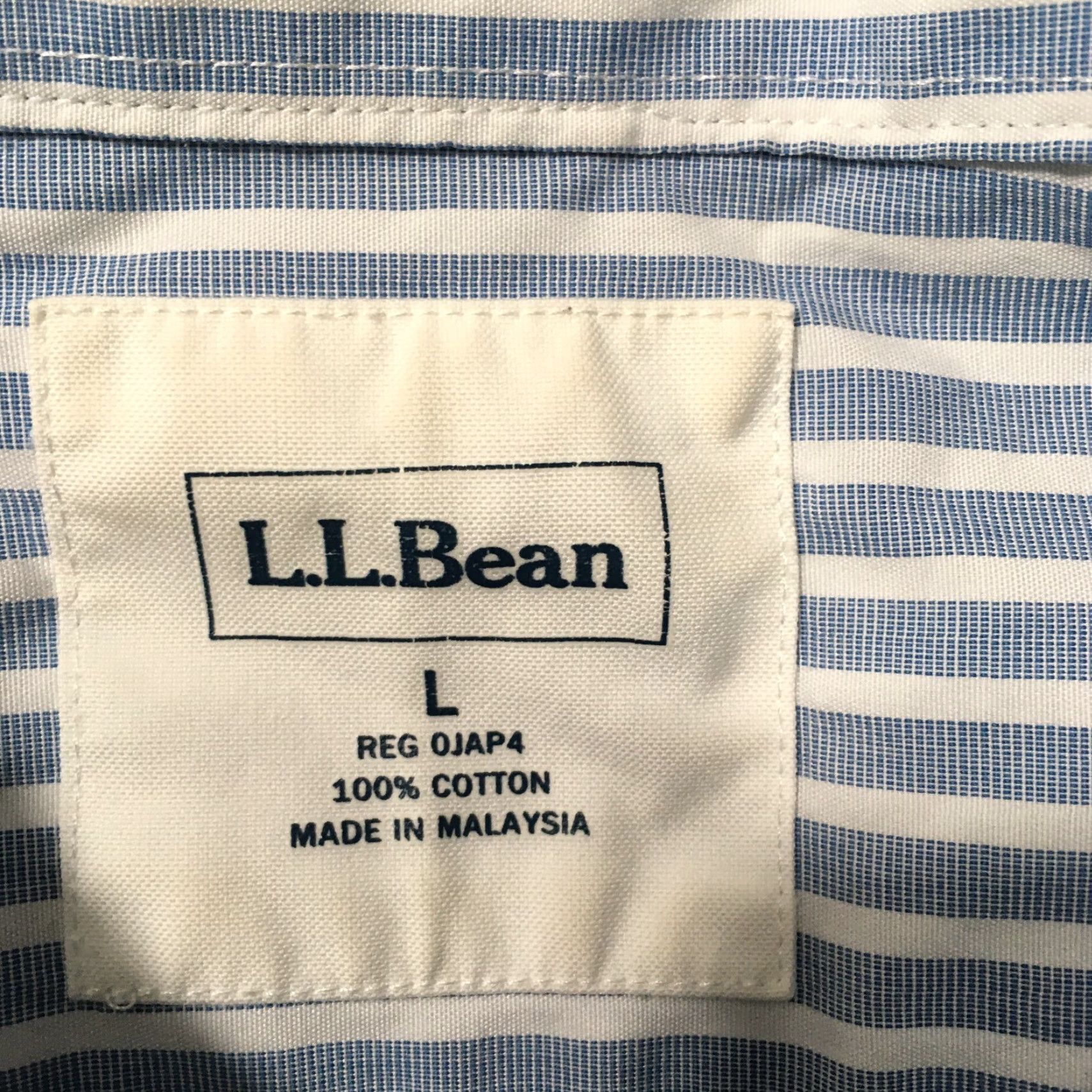 Vintage LL Bean Shirt Mens L Blue Striped Long Sleeve Collared Button Down Cotton Size US L / EU 52-54 / 3 - 2 Thumbnail
