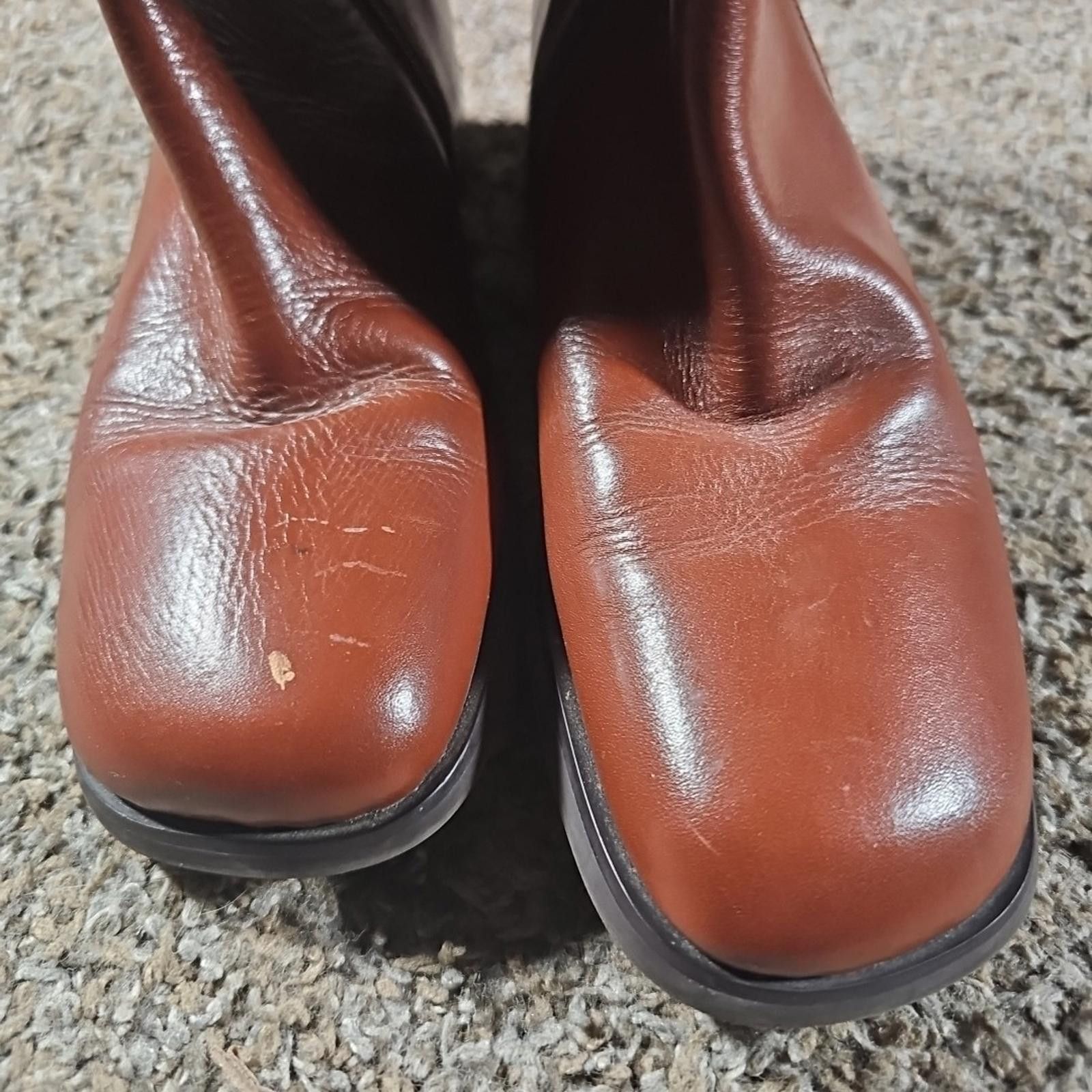 The Unbranded Brand Brown Genuine Leather Side Zip Boots 6M Size US 6 / IT 36 - 4 Thumbnail
