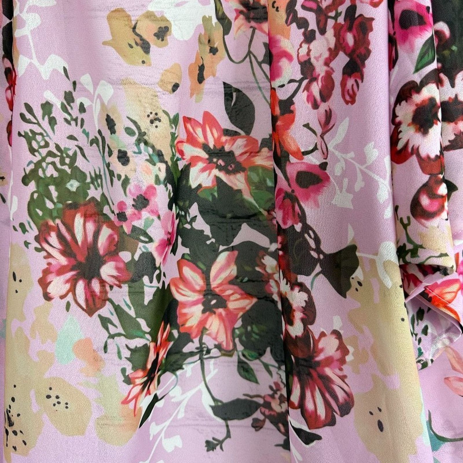 Other Women's Batwing Chiffon Kimono Beachwear CoverUp Pink L Size L / US 10 / IT 46 - 8 Thumbnail