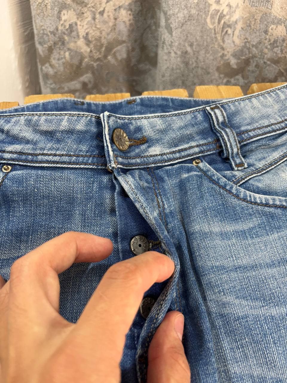 Diesel Diesel Poiak Selvedge Washed Lampo Zip Pockets Denim Jeans Size US 31 - 18 Thumbnail