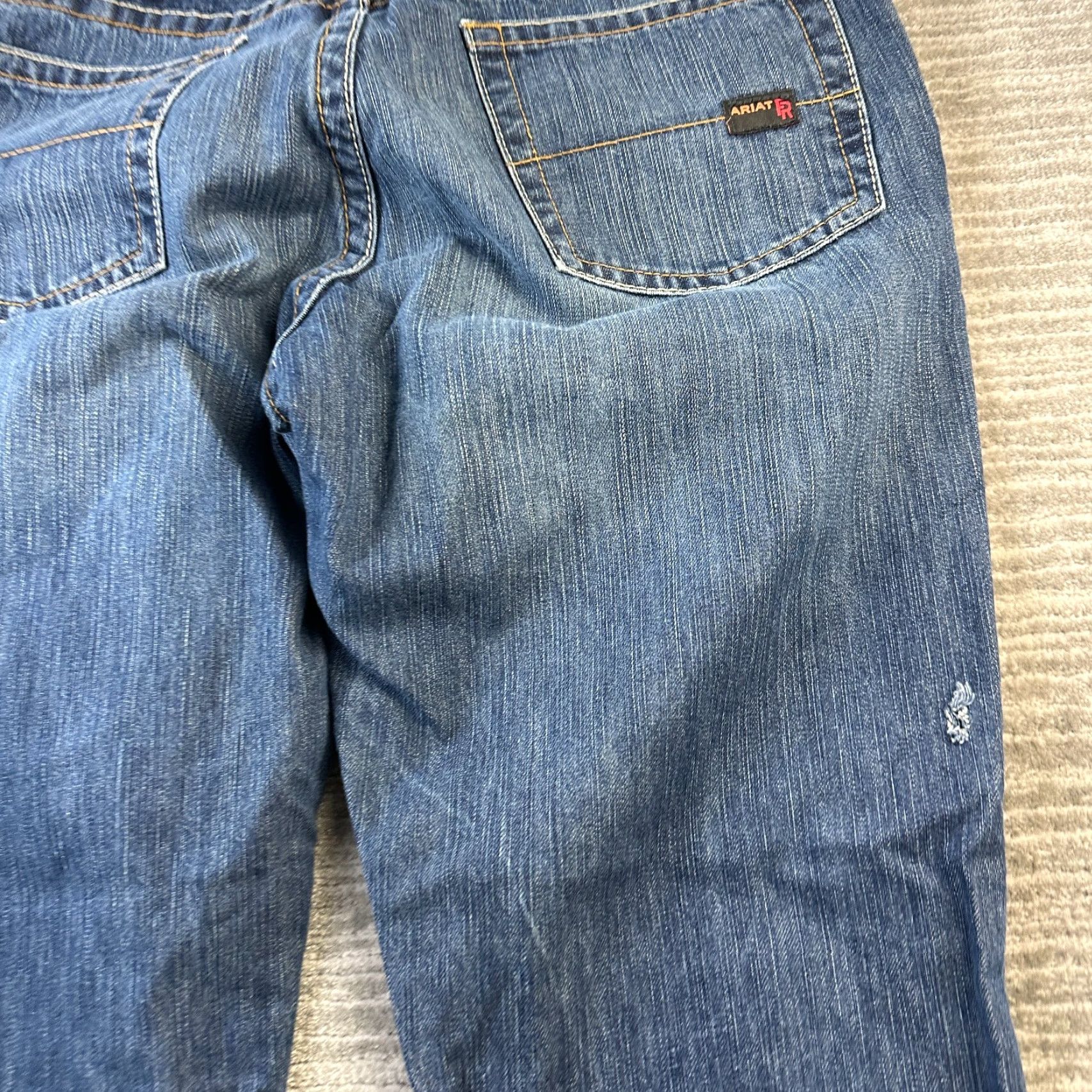 Ariat Ariat Jeans Men 40x36 Blue Denim Bootcut Relaxed M4 FR 5-Pocket Logo Button Belt Loops Mid Rise 90s Cowboy Jeans Mens Size US 40 / EU 56 - 7 Thumbnail