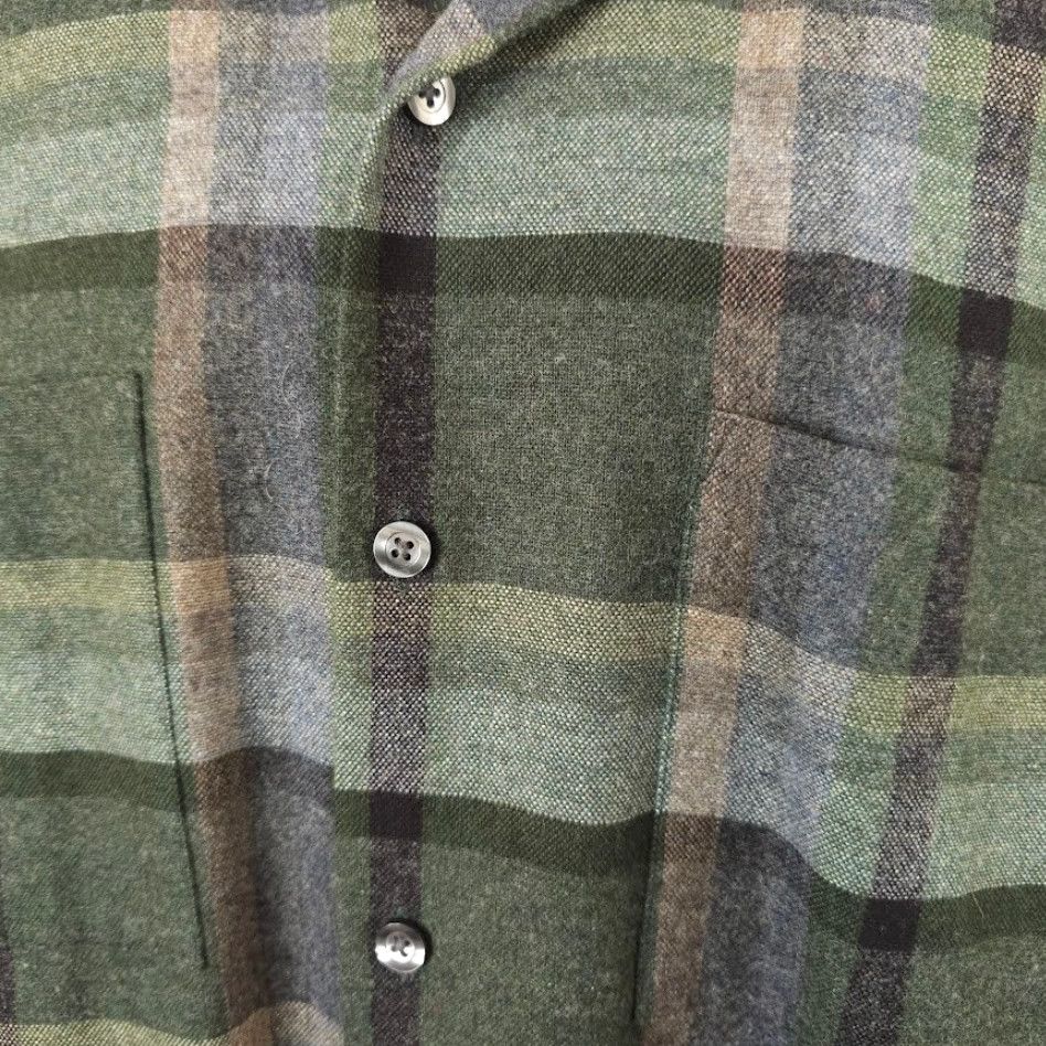 Vintage Manchester Wool Board Shirt Mens Size Large Green Plaid Size US L / EU 52-54 / 3 - 3 Thumbnail