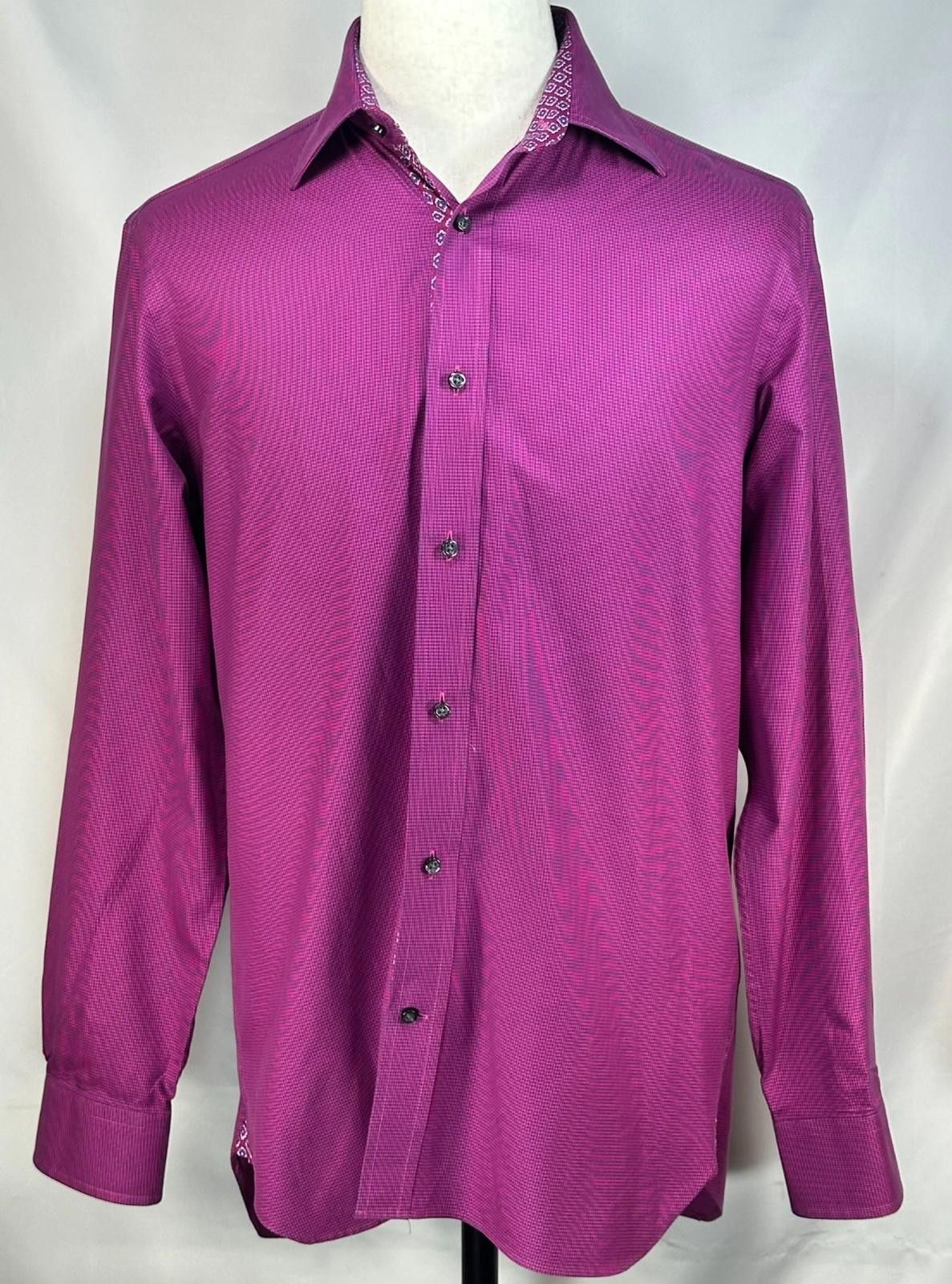 Ted Baker Ted Baker Endurance Classic Fit Button Up Purple Mens Medium Size US M / EU 48-50 / 2 - 1 Thumbnail