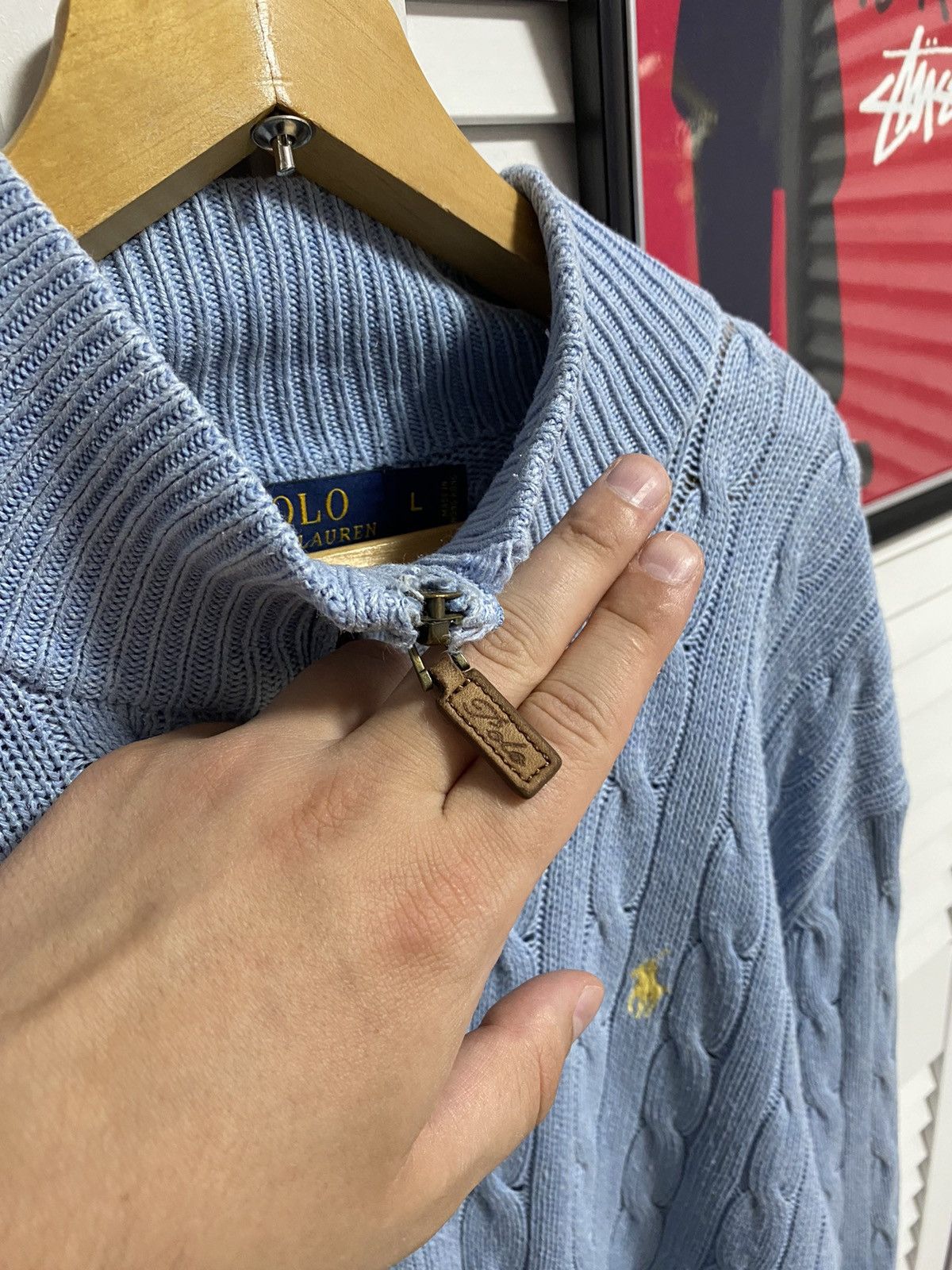 Polo Ralph Lauren Polo Ralph Lauren Cable Knit Half Zip Sweater Blue Preppy Size US L / EU 52-54 / 3 - 7 Thumbnail