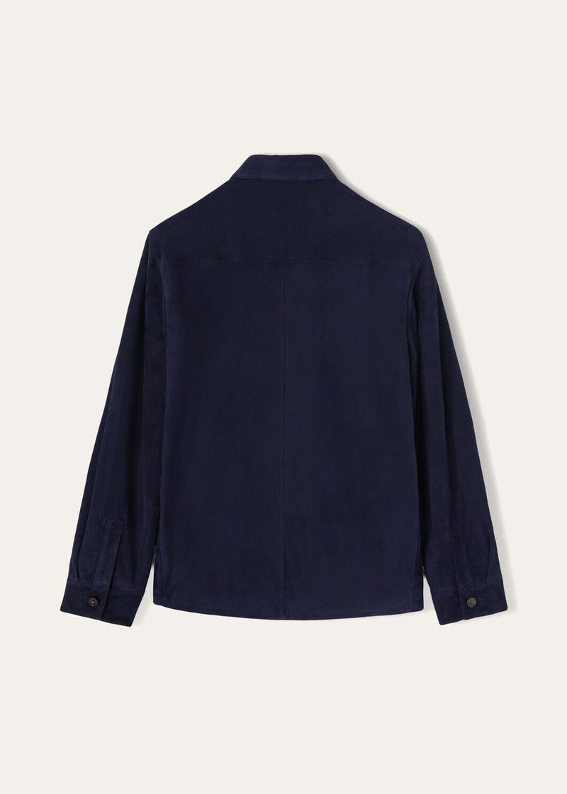 Loro Piana o1w1db10226 FAL6174 Overshirt in Navy Blue Size US L / EU 52-54 / 3 - 6 Thumbnail