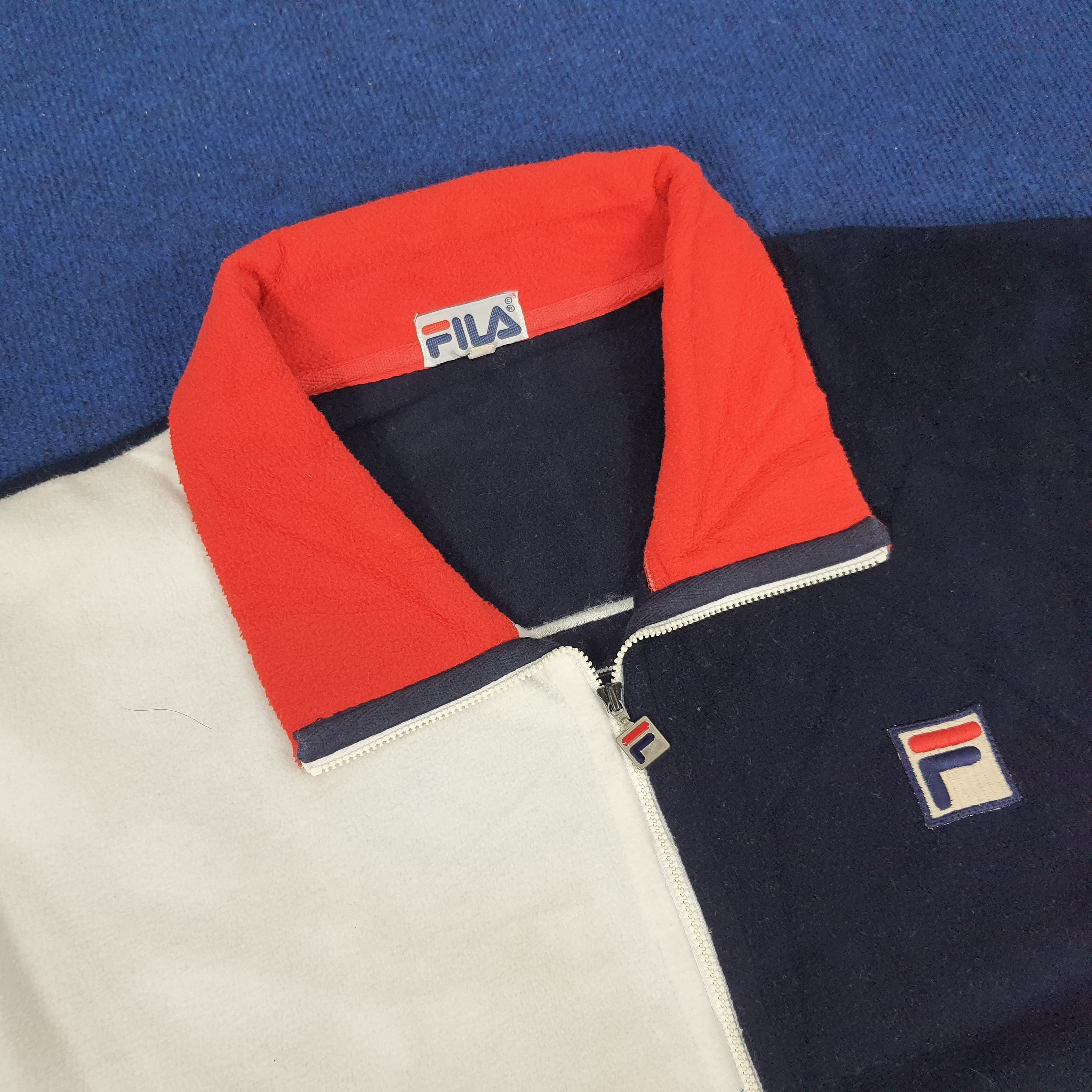 Fila × Vintage Vintage FILA Colour Block Zipper Sweatshirts Size US XL / EU 56 / 4 - 4 Thumbnail