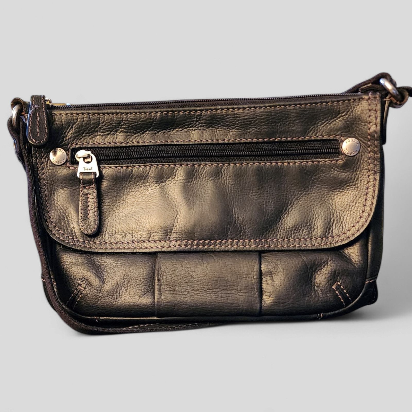 Fossil Vintage Fossil black leather black shoulder bag Size ONE SIZE - 2 Thumbnail