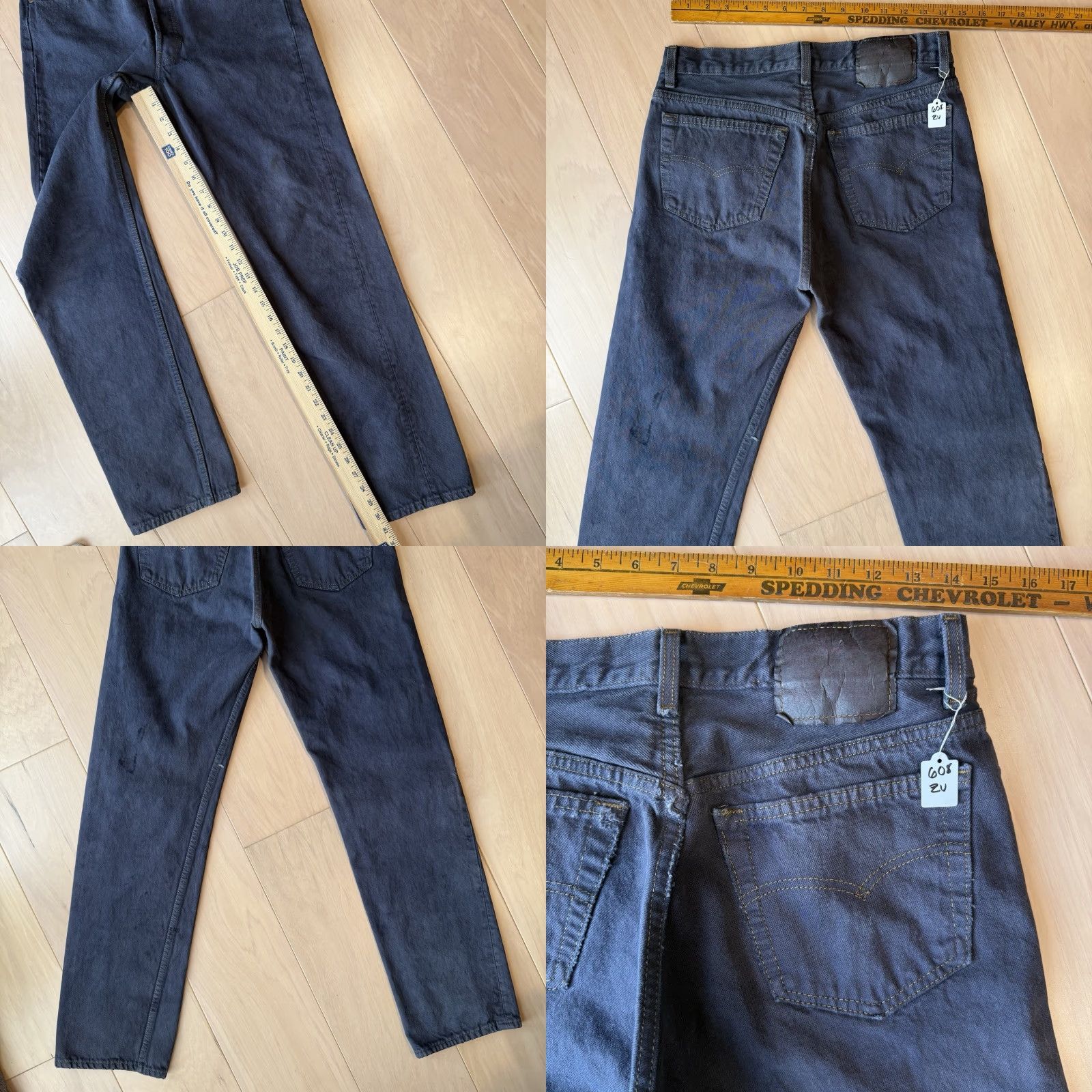 Levi's VINTAGE Levi's 501 Jeans 30 Purple Straight Leg 90s Denim Workwear Non Selvedge Mens Jeans 501 Series Cowboy Southwestern USA Western 90s Size US 30 / EU 46 - 8 Thumbnail