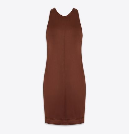 Saint Laurent Paris o1bcso1str1125 Cross Back Dress In Stretch in Brown Size S / US 4 / IT 40 - 1 Thumbnail