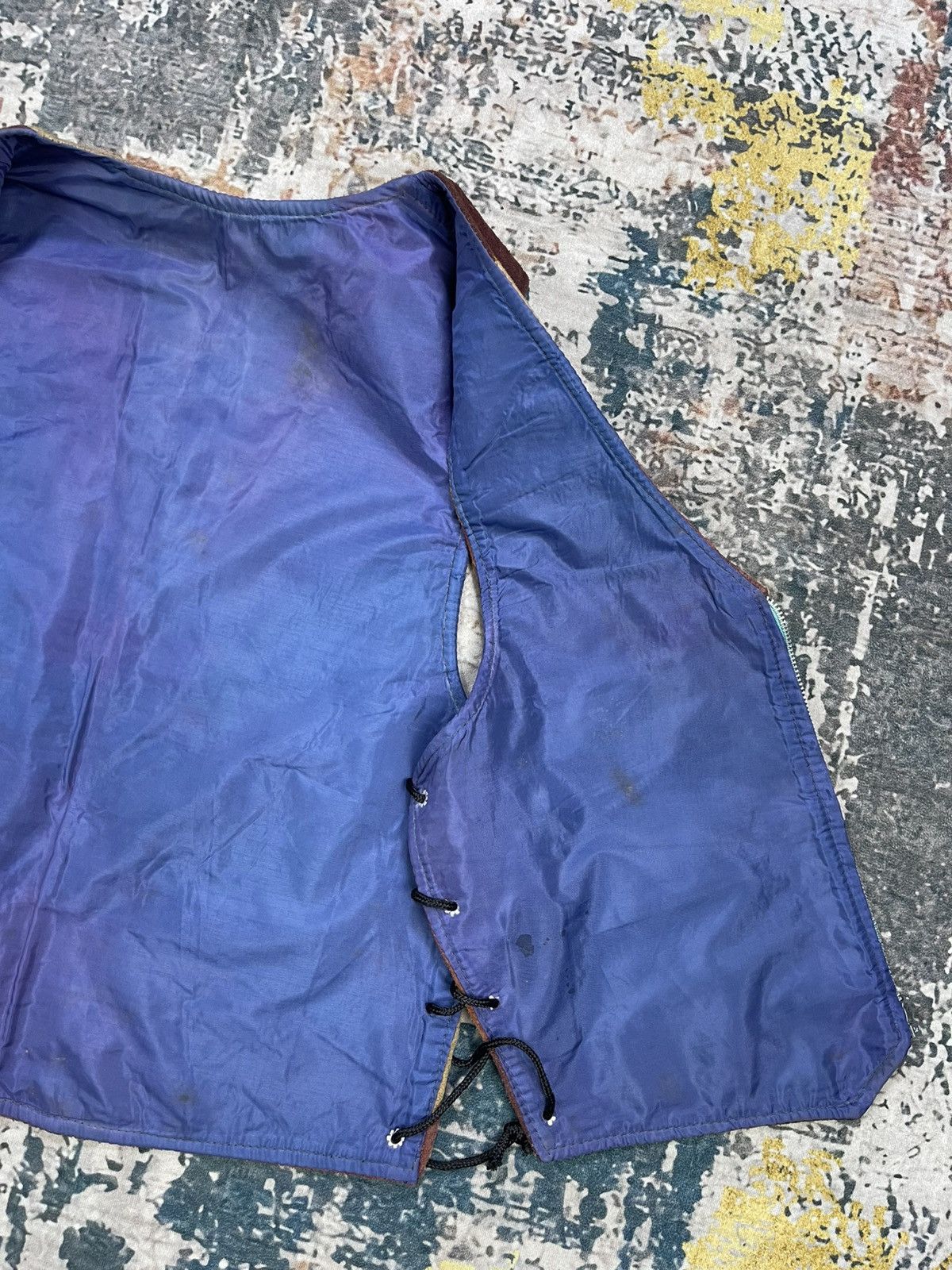 Genuine Leather Vtg Custom Handmade Patchwork Suede Leather Vest Size US M / EU 48-50 / 2 - 13 Thumbnail