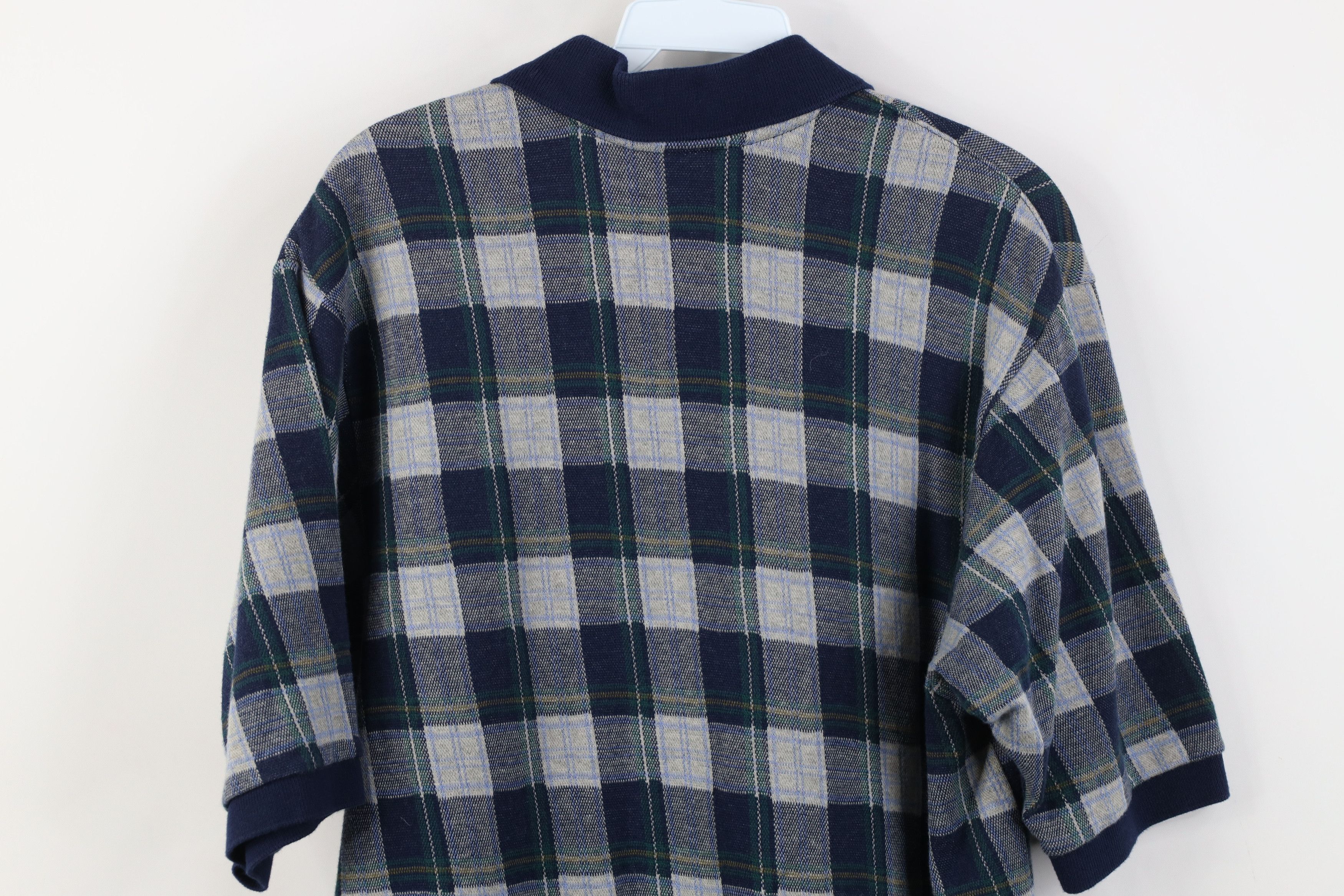 Vintage Vintage 90s Streetwear Cotton Knit Golf Polo Shirt Plaid USA Size US M / EU 48-50 / 2 - 11 Thumbnail