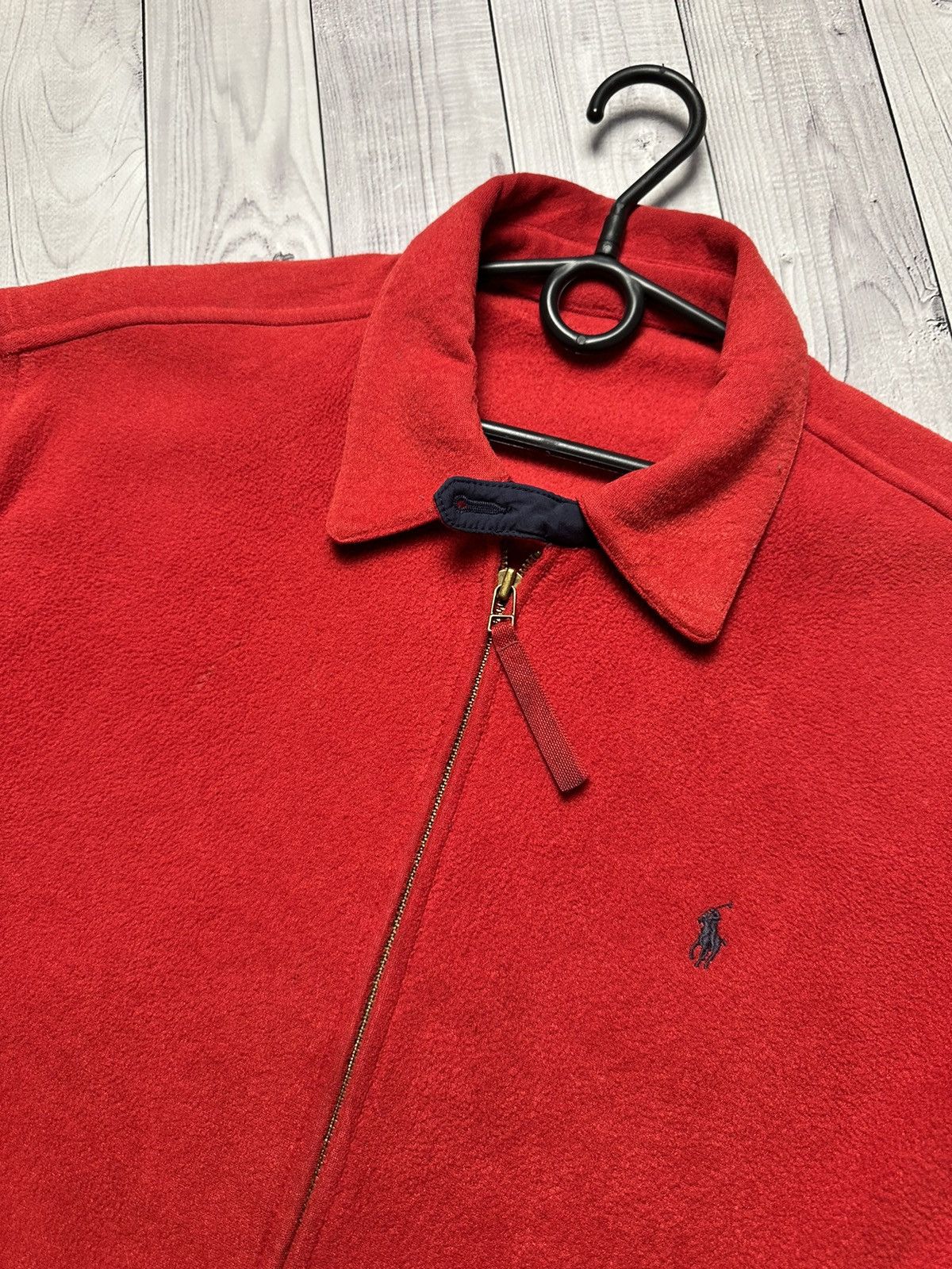 Vintage Vintage polo Ralph Lauren fleece jacket red rare size L Size US L / EU 52-54 / 3 - 3 Thumbnail