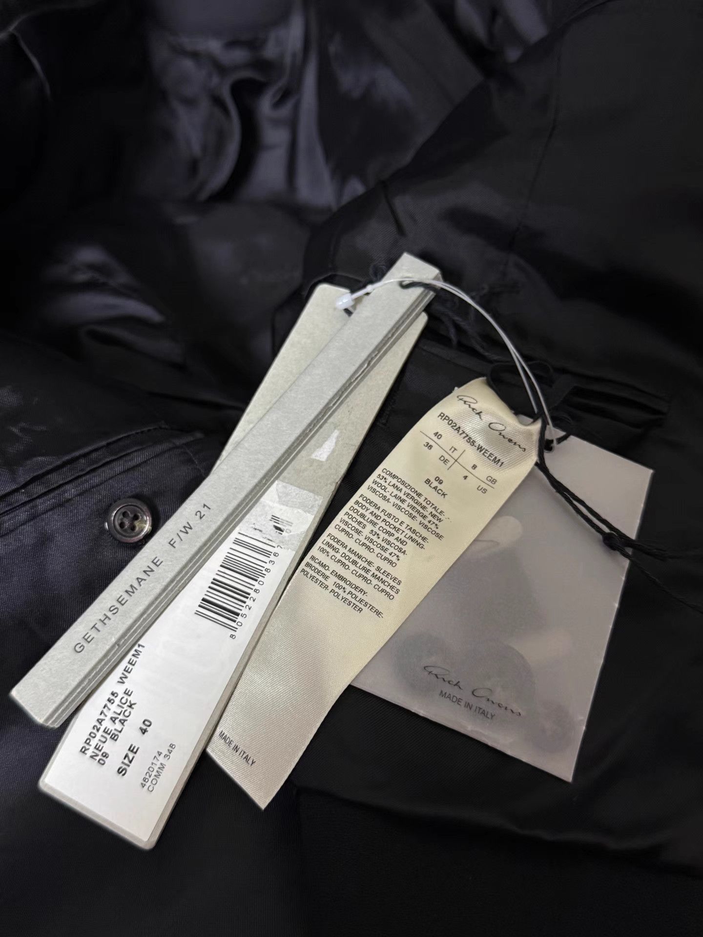 Rick Owens Rick Owens 21FW cropped single-button suit jacket Size S / US 4 / IT 40 - 8 Thumbnail