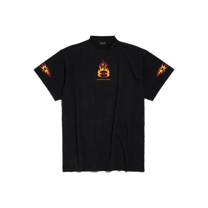 Balenciaga Balenciaga Flame Logo Short Sleeve T-Shirt 0079-2507 Size US L / EU 52-54 / 3 - 1 Thumbnail