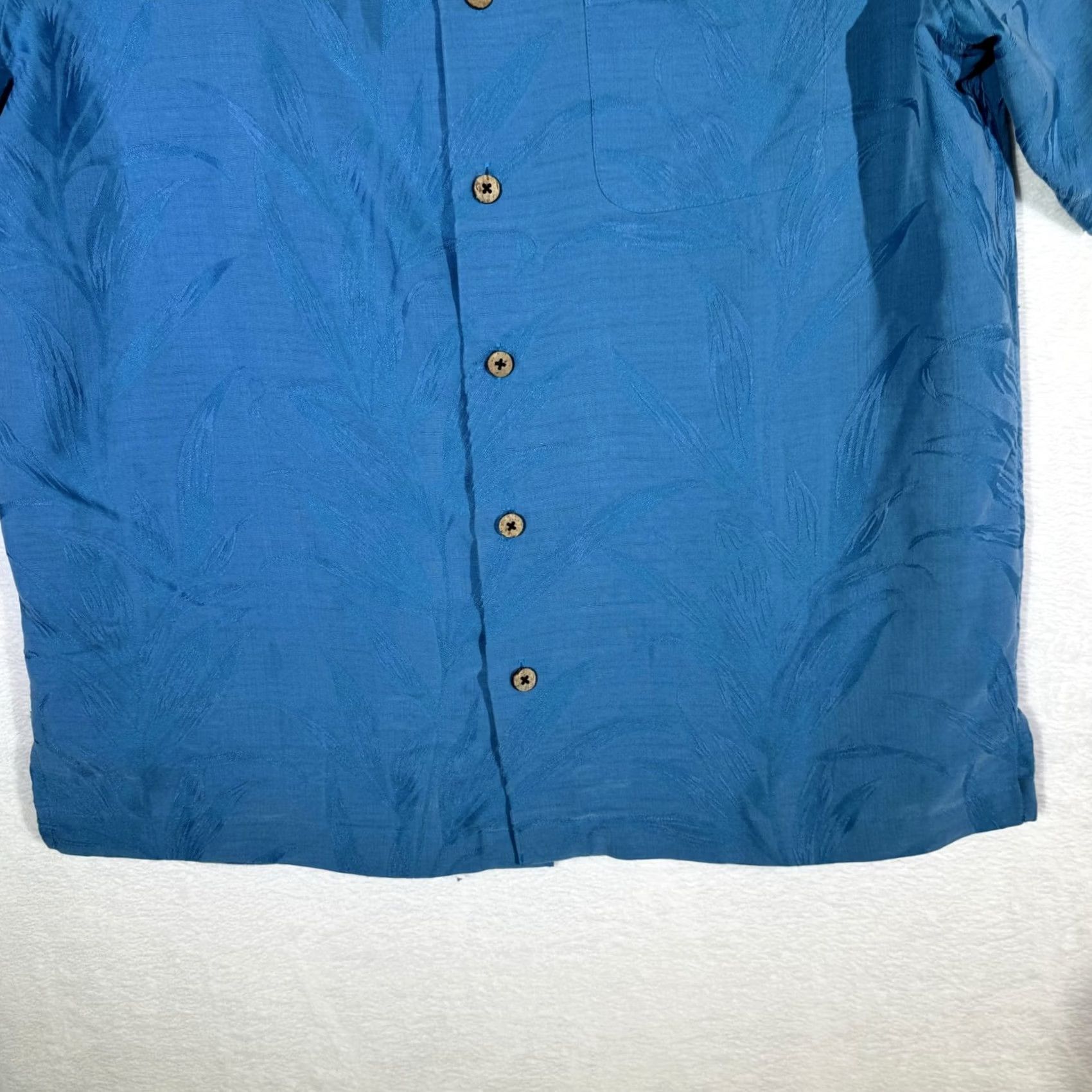 Altea Caribbean Button-Up Hawaiian Shirt Mens M Teal Blue Floral 100% Polyester Lightweight Easy Care Pockets Spring Summer Modern Tropical Size US M / EU 48-50 / 2 - 3 Thumbnail